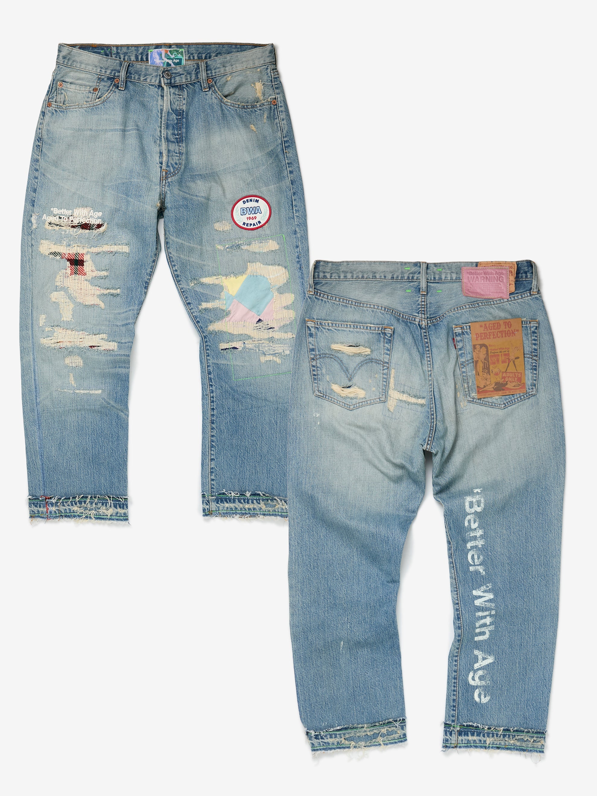 Better With Age Denim Repair Pants (indigo) - UNION LOS ANGELES