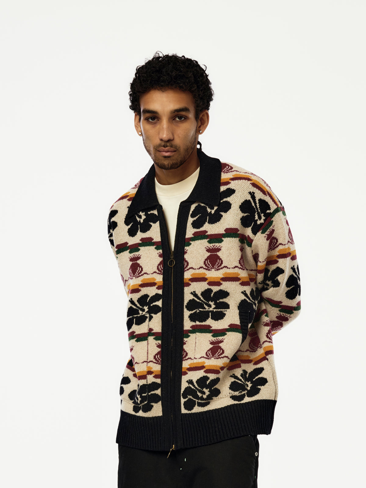 Nicholas Daley Hibiscus Cardigan (Rice White)