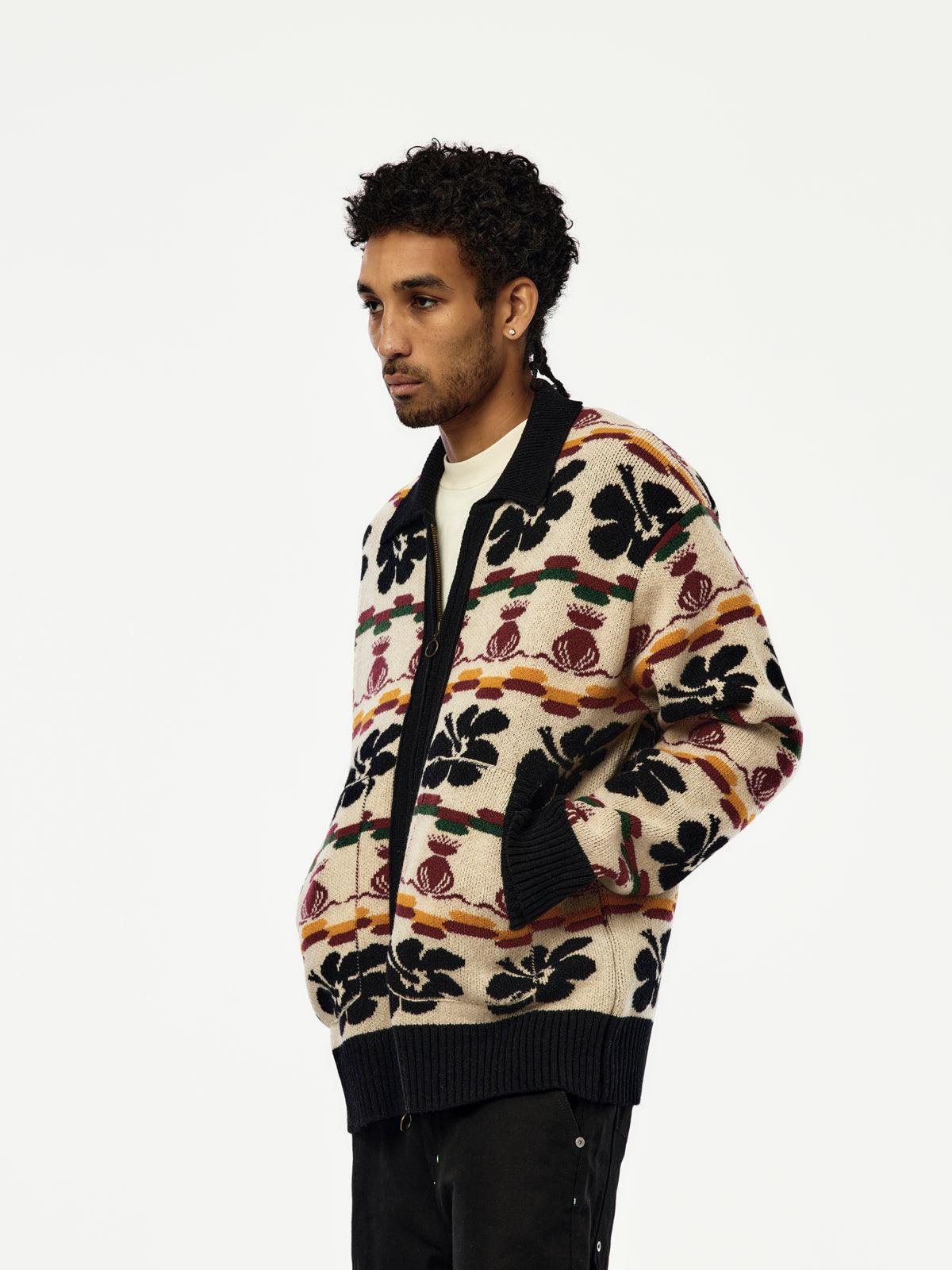 Nicholas Daley Hibiscus Cardigan (Rice White)