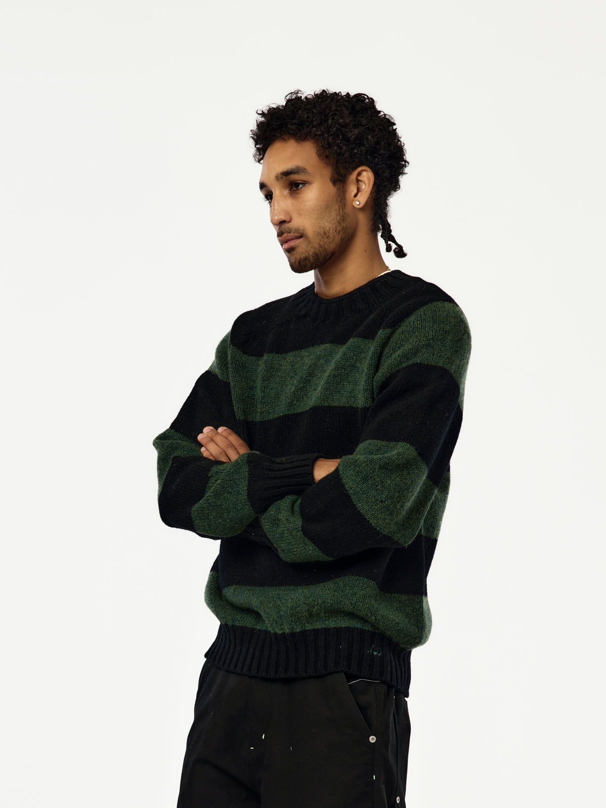 Nicholas Daley Striped Jumper (Black/Green)