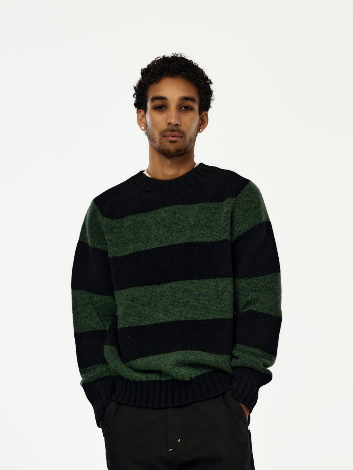 Nicholas Daley Striped Jumper (Black/Green)