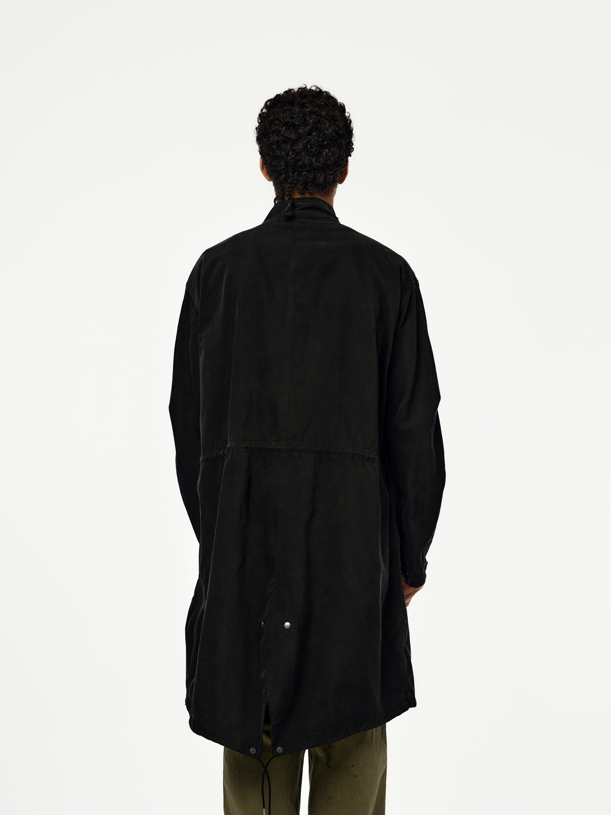 A.PRESSE Vintage Washed Silk Cotton M-65 Field Parka (Sis) (Black)