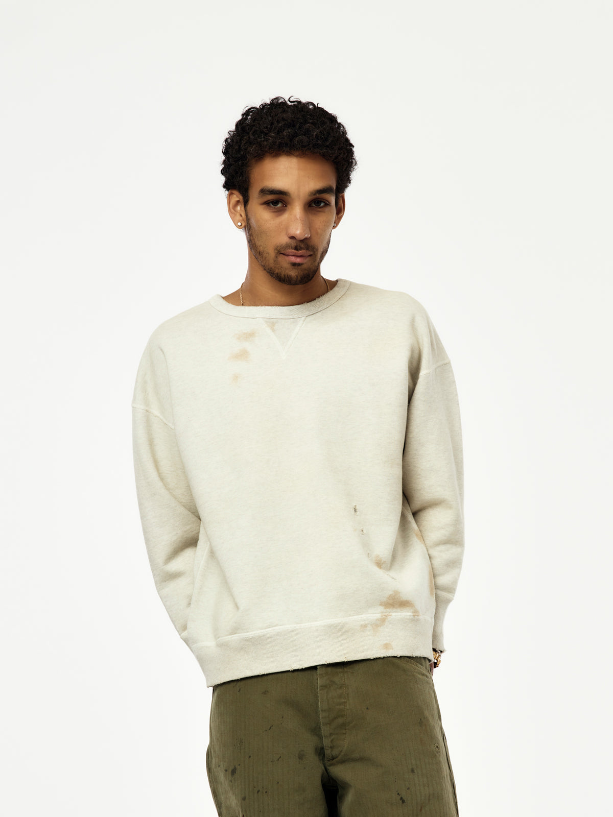 Repaired Double V Sweatshirt (Oatmeal)