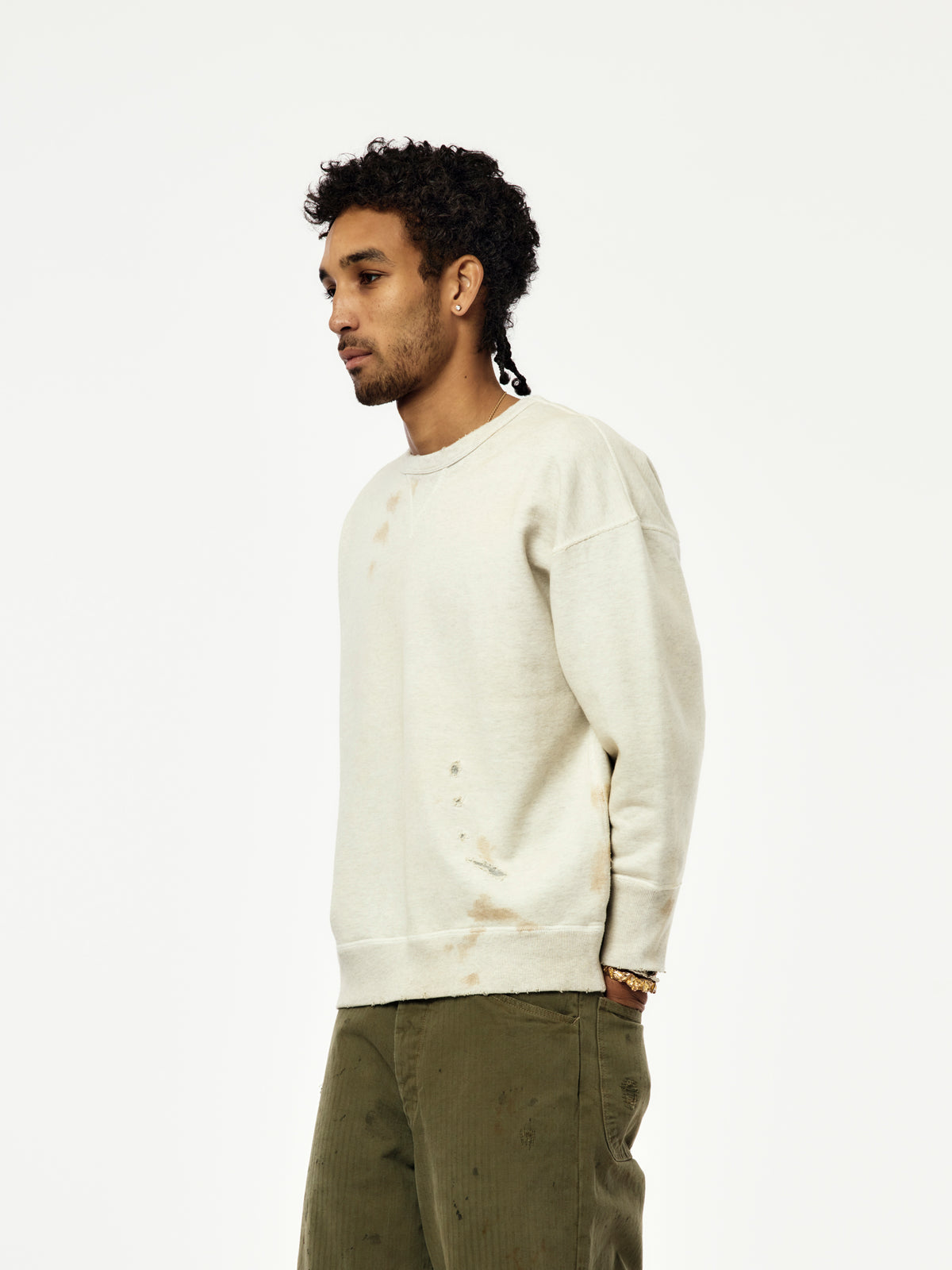 Repaired Double V Sweatshirt (Oatmeal)