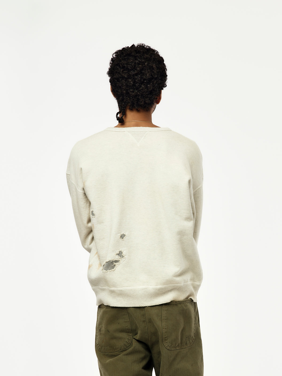 Repaired Double V Sweatshirt (Oatmeal)