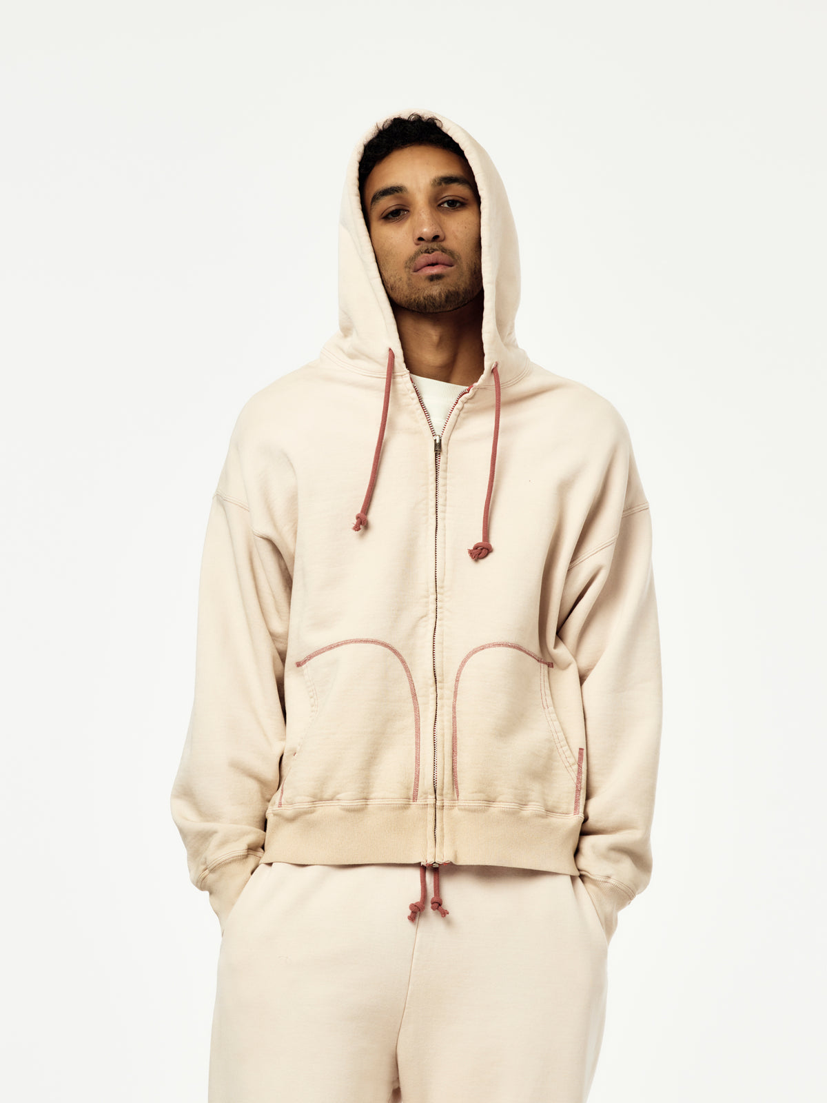 Overfaded Zip Hoodie (Faded Red)