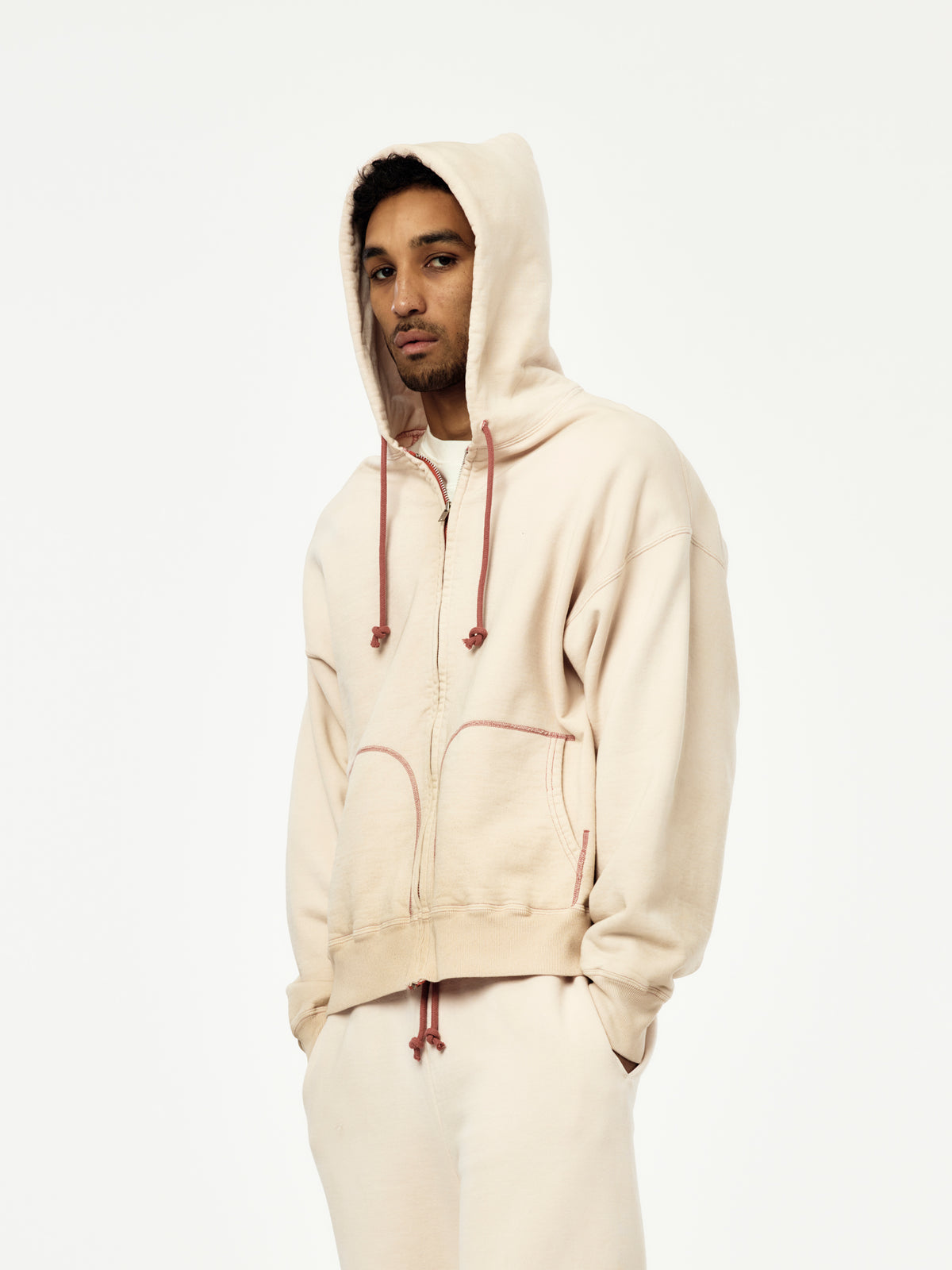 Overfaded Zip Hoodie (Faded Red)
