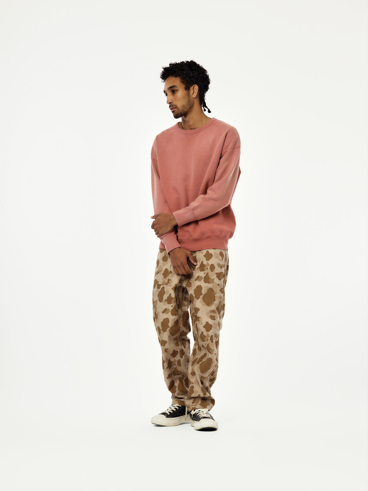 Faded Double V Sweatshirt (Red)