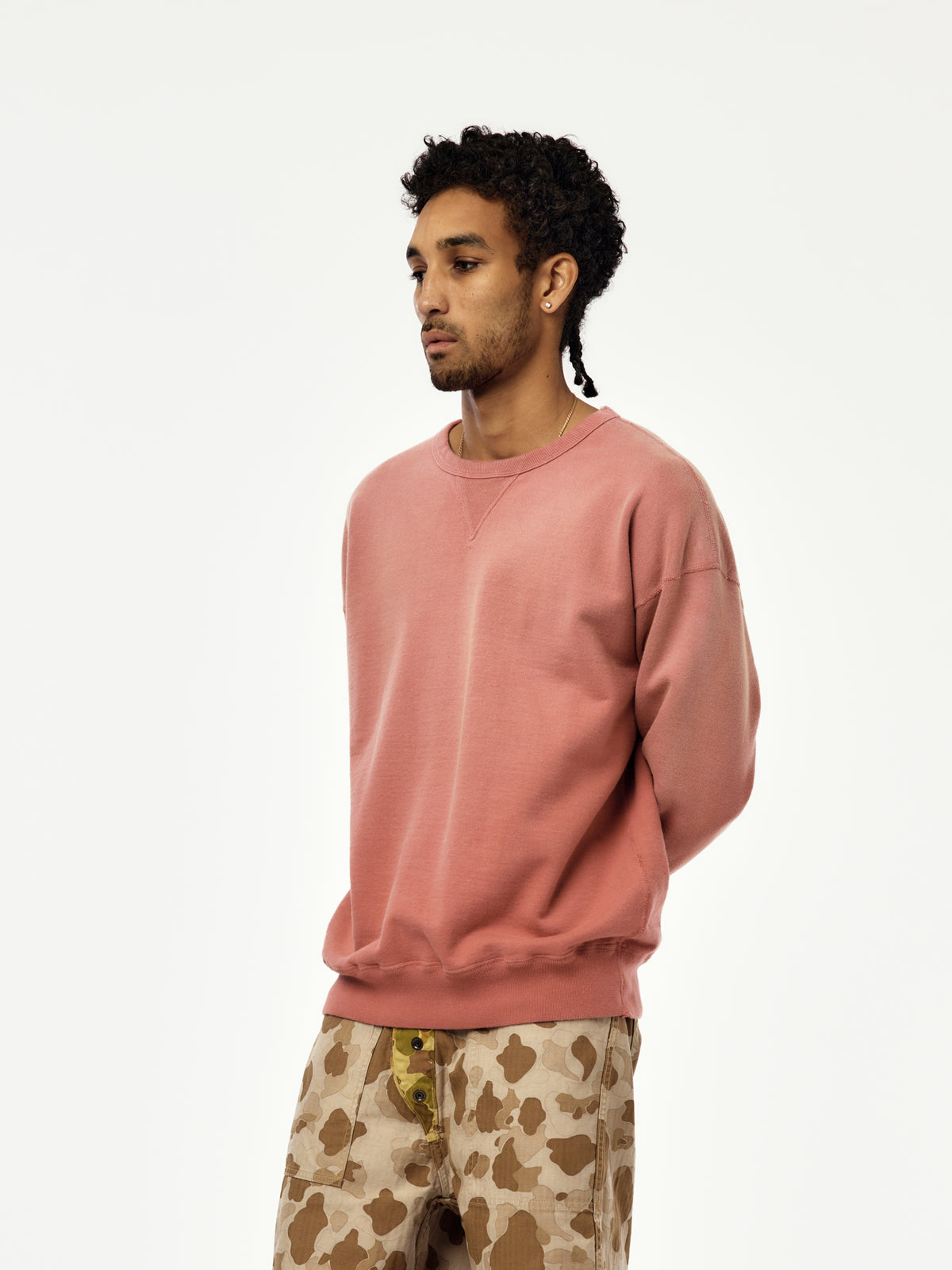Faded Double V Sweatshirt (Red)