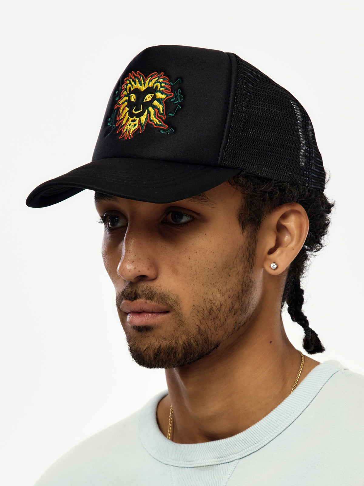 Nicholas Daley Lion Head Trucker Hat (Black)
