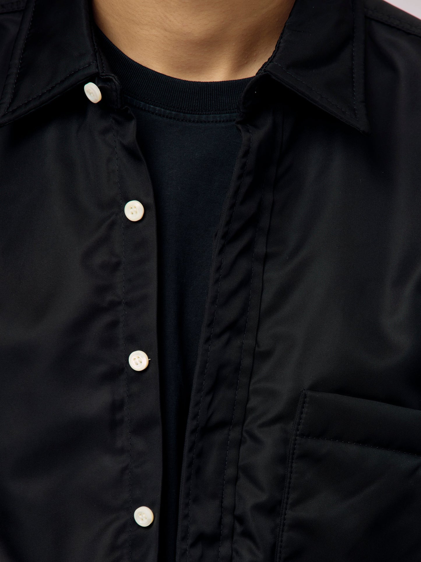 PADDED SINGLE POCKET SHIRT (Black)