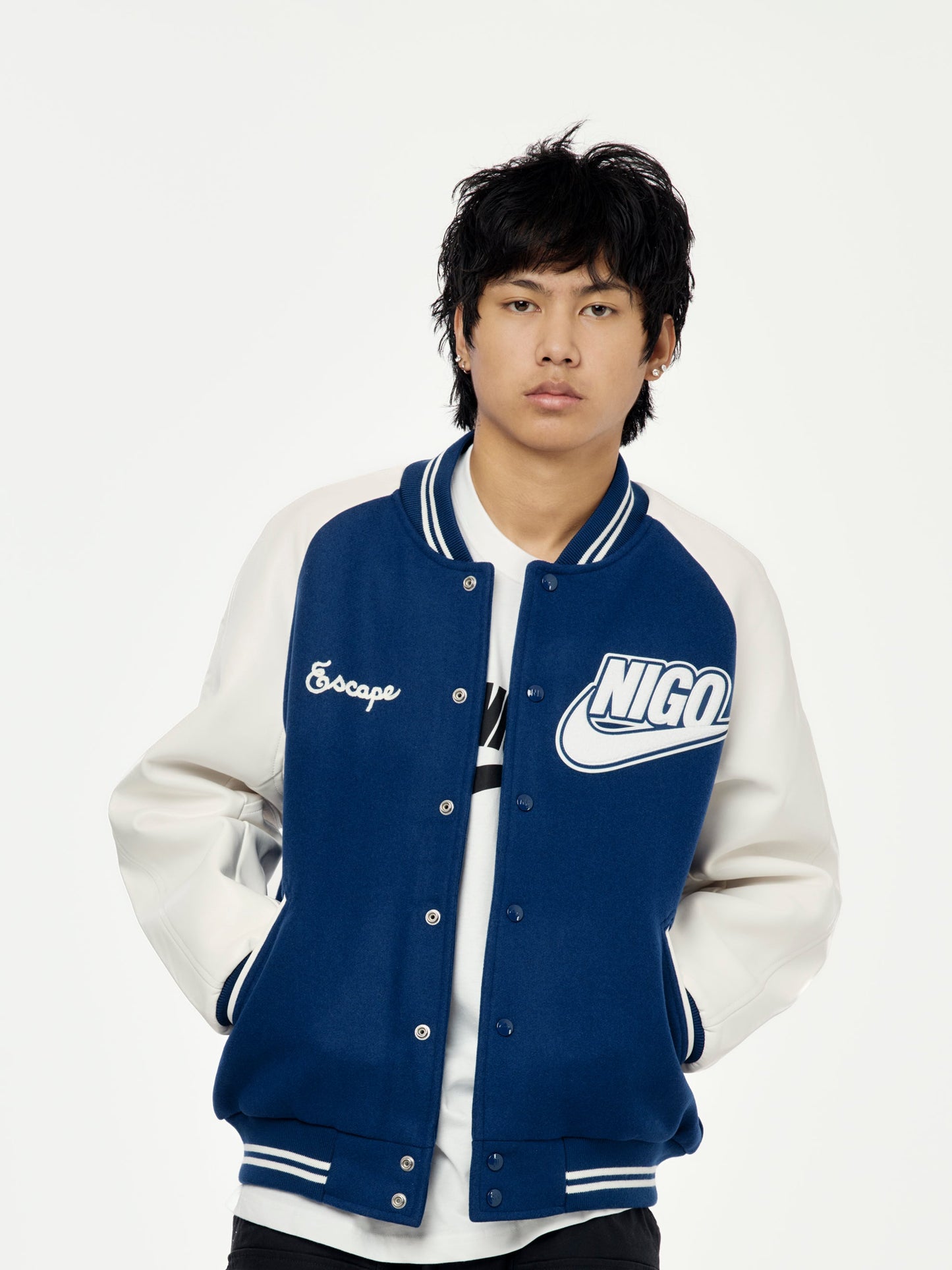 M NRG NIGO VRSTY JKT (BLUE VOID/WHITE/WHITE)