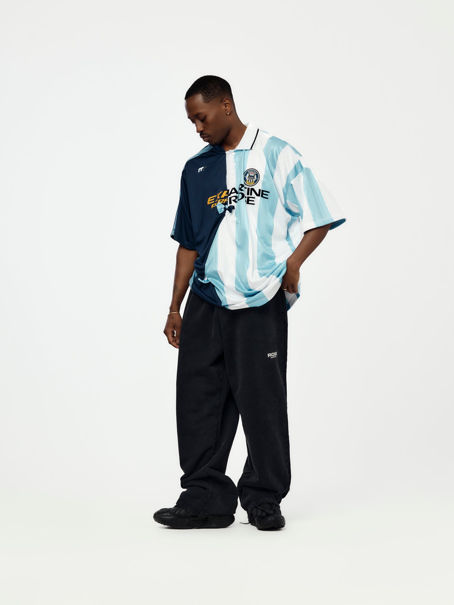 Collage Football Top (Blue)