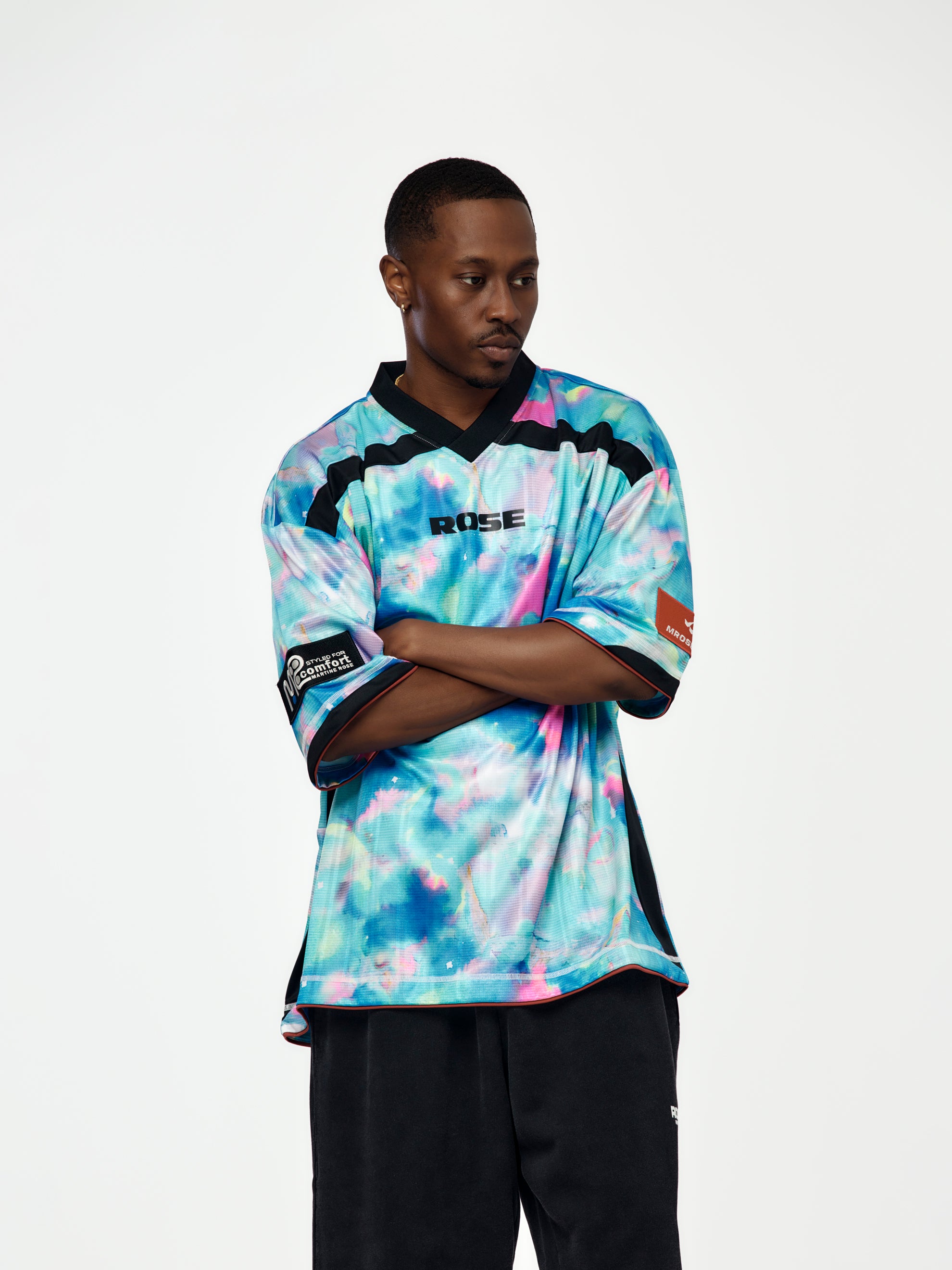 ウェア Martine Rose football tee Martine Rose Printed Football Top (Blue) - UNION LOS ANGELES