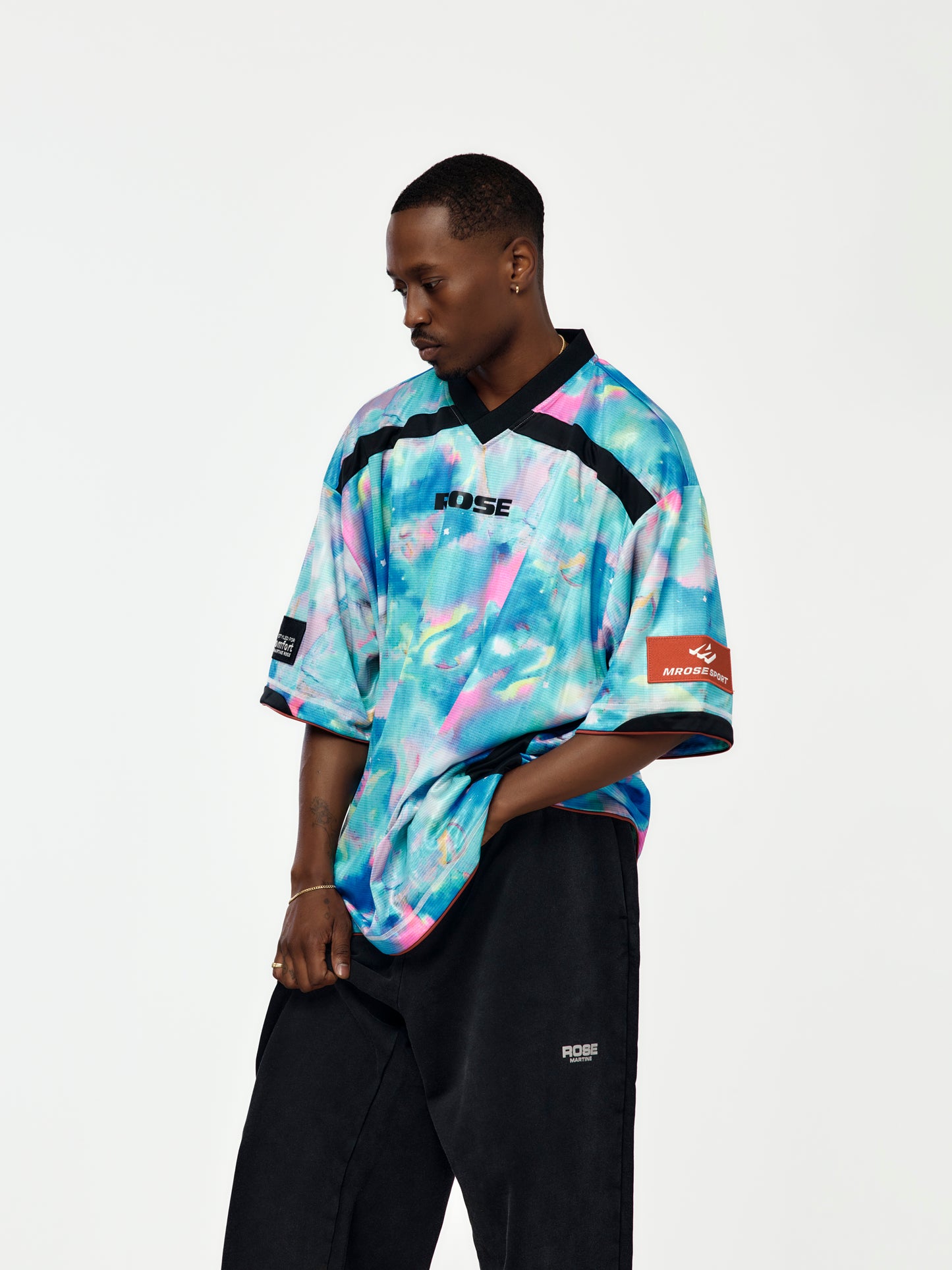 Printed Football Top (Blue)