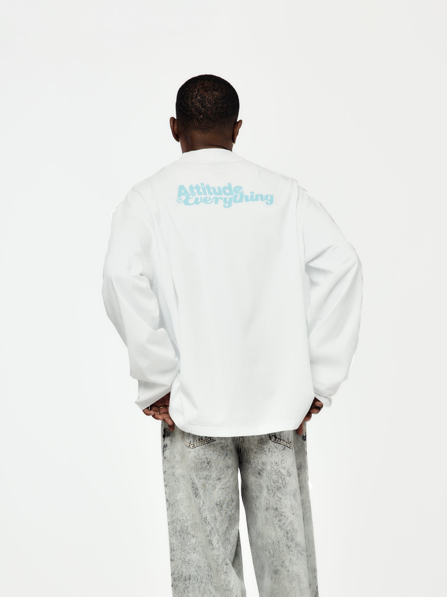 Funnel Neck L/S T-Shirt (White)