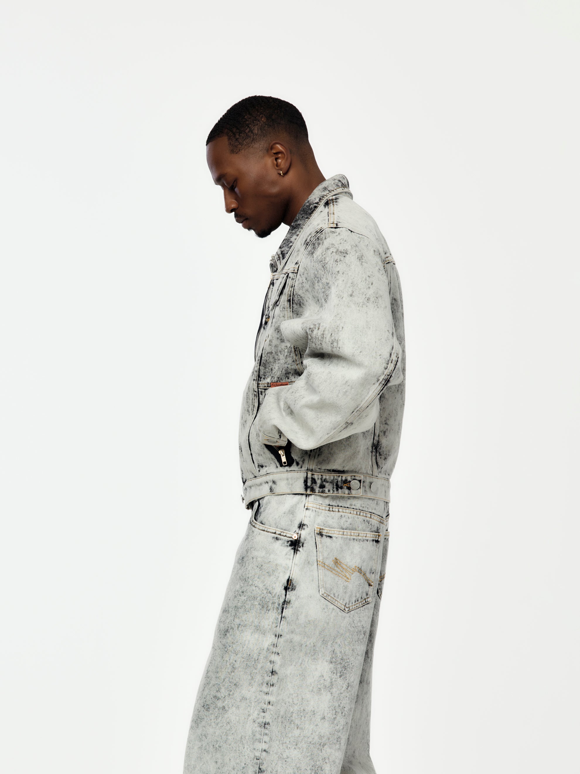 Martine Rose Zip Front Denim Jacket (Grey) - UNION LOS ANGELES