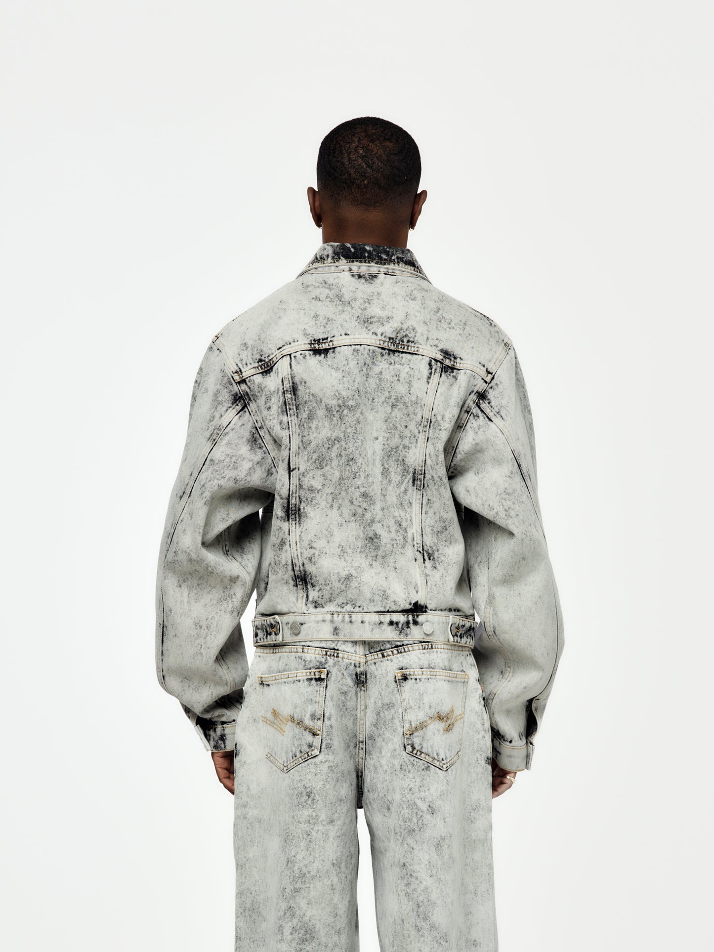 Zip Front Denim Jacket (Grey)