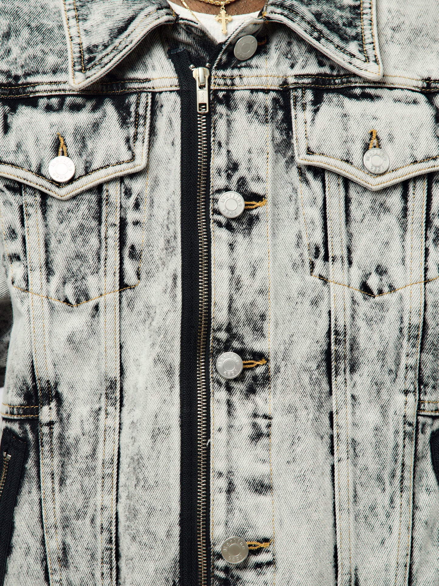 Zip Front Denim Jacket (Grey)