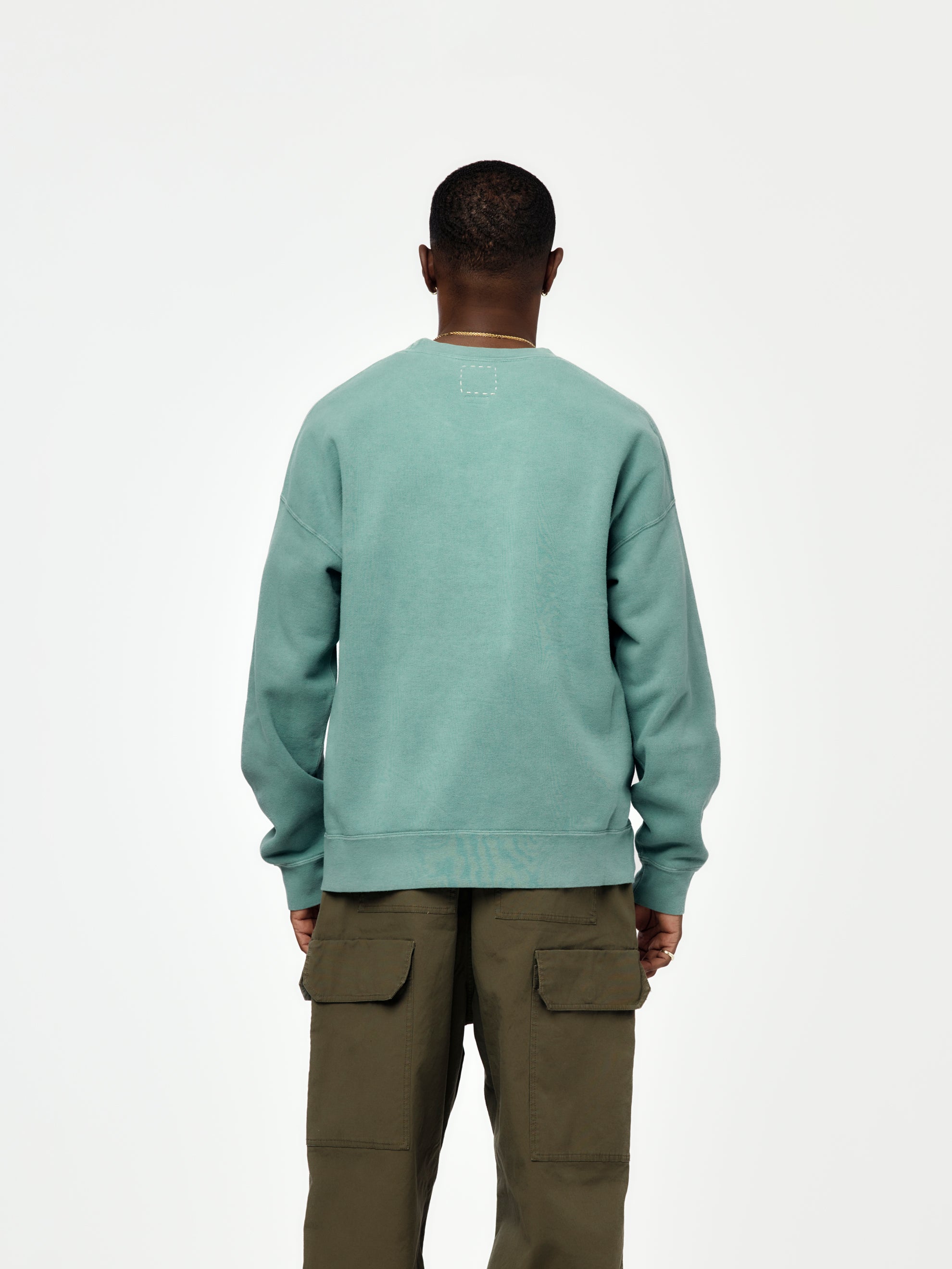 Visvim JUMBO SB SWEAT L/S DMGD (Green) - UNION LOS ANGELES