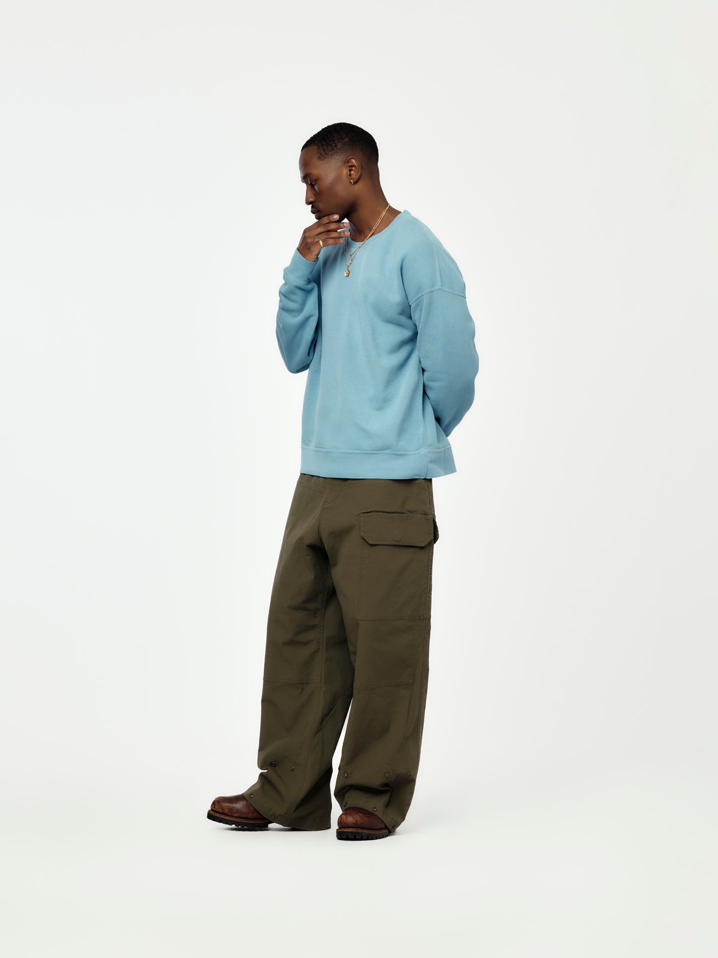 JUMBO SB SWEAT L/S DMGD (Lt. Blue)