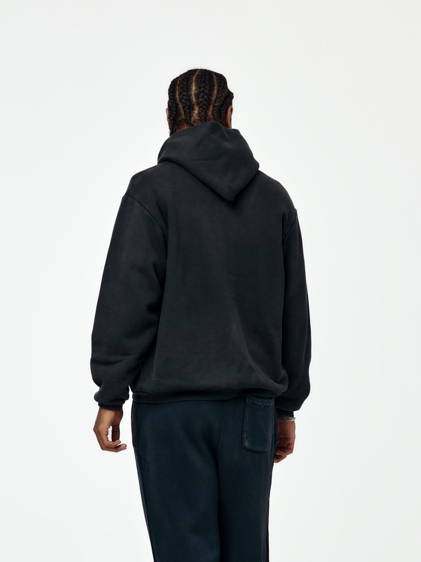 Vintage Zip Sweat Hoodie (Black)