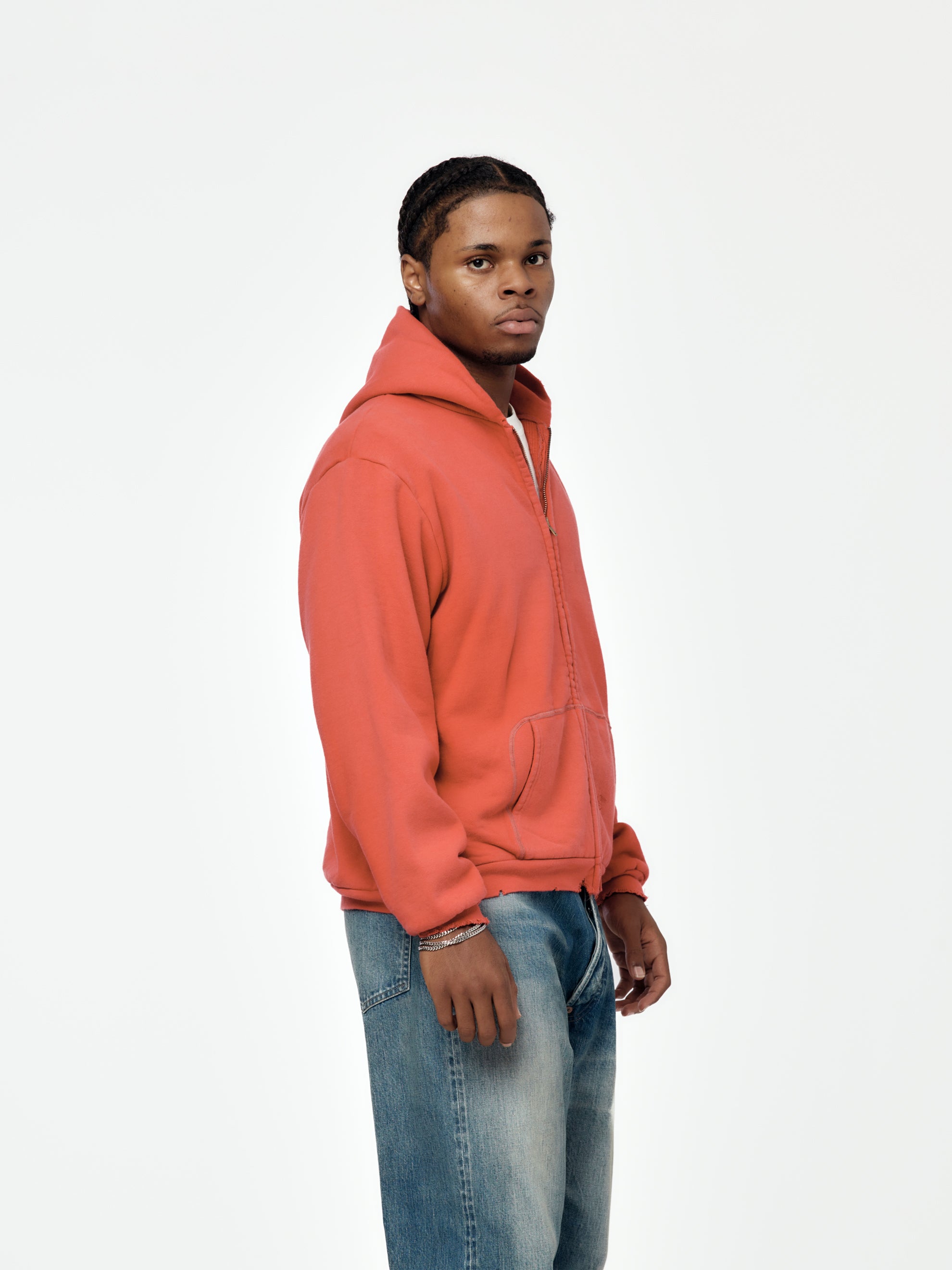 A.PRESSE Vintage Zip Sweat Hoodie (Red) - UNION LOS ANGELES
