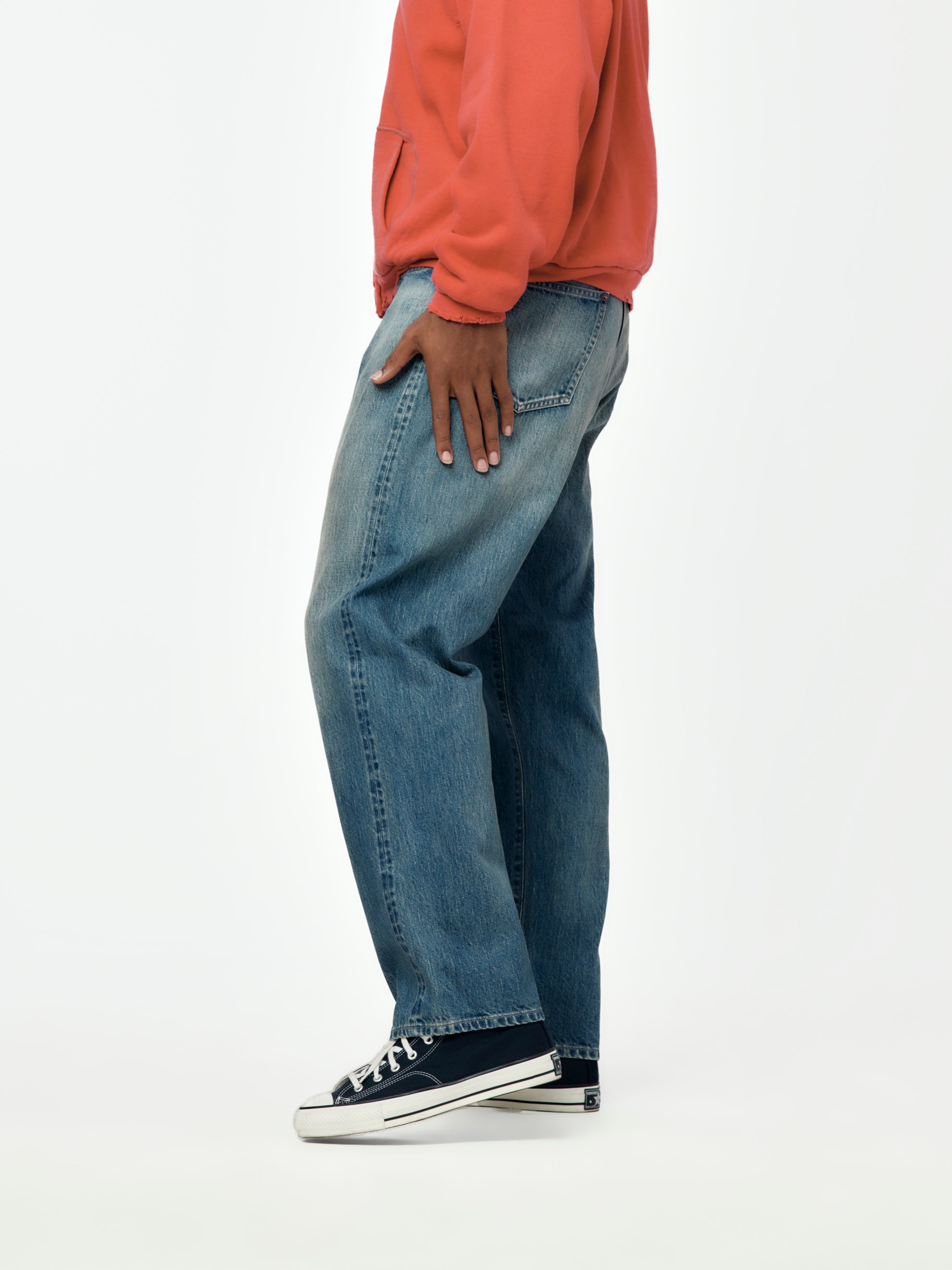 A.PRESSE No.22 Washed Wide Denim Pants (Indigo 1) - UNION LOS ANGELES