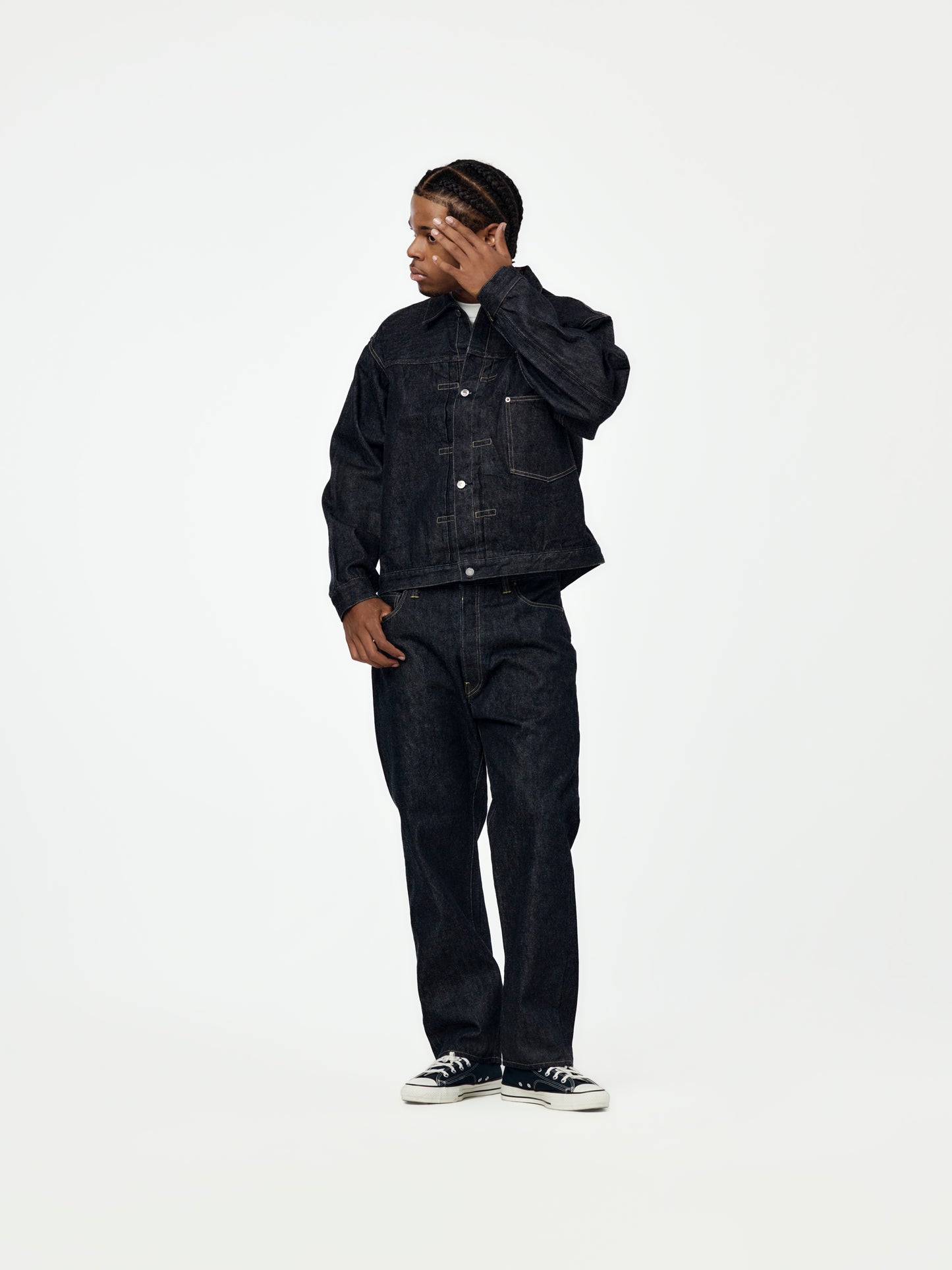 Washed Denim Wide Pants (Indigo) SIS