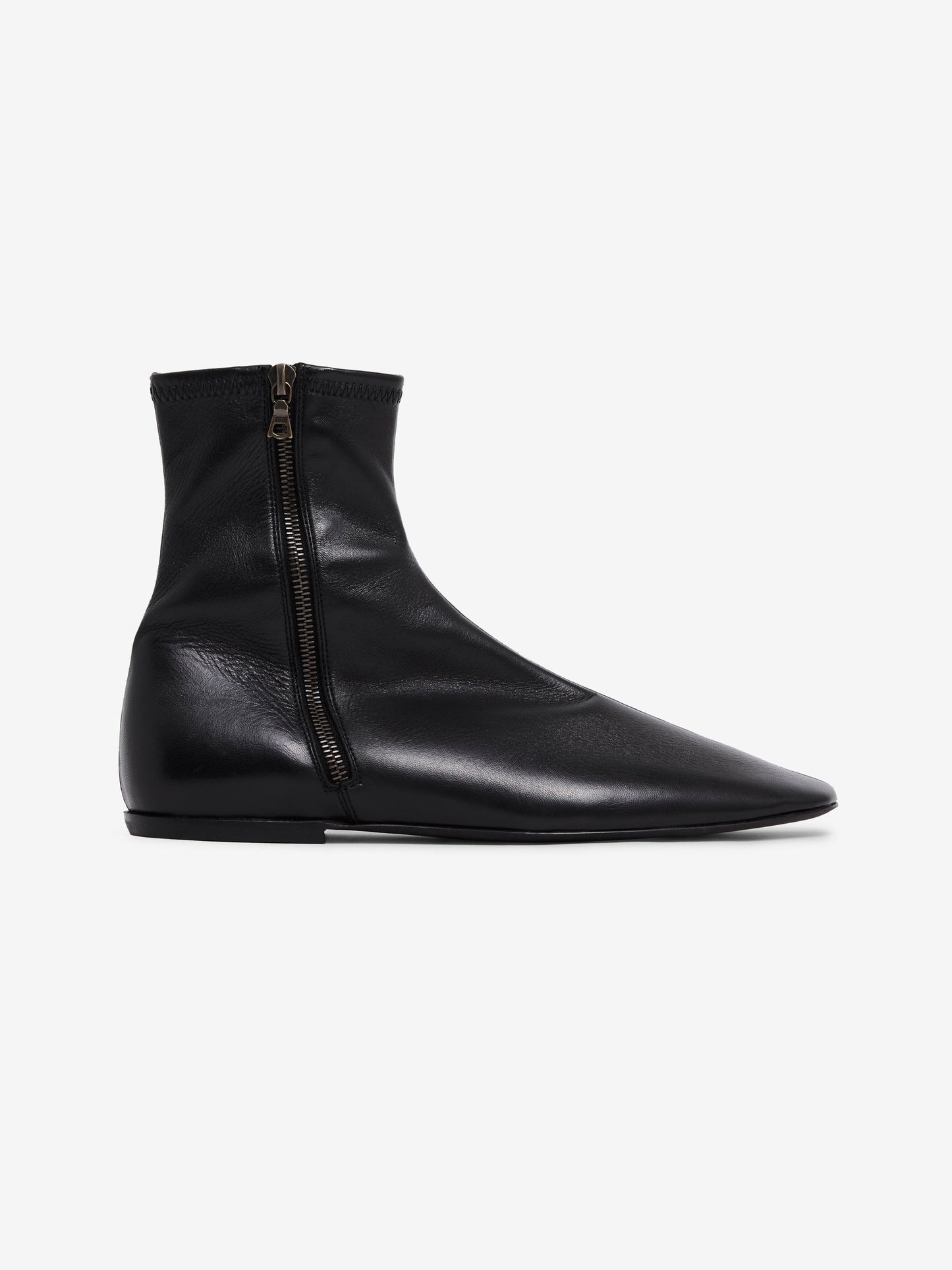 Leather Zip Boot (Black)