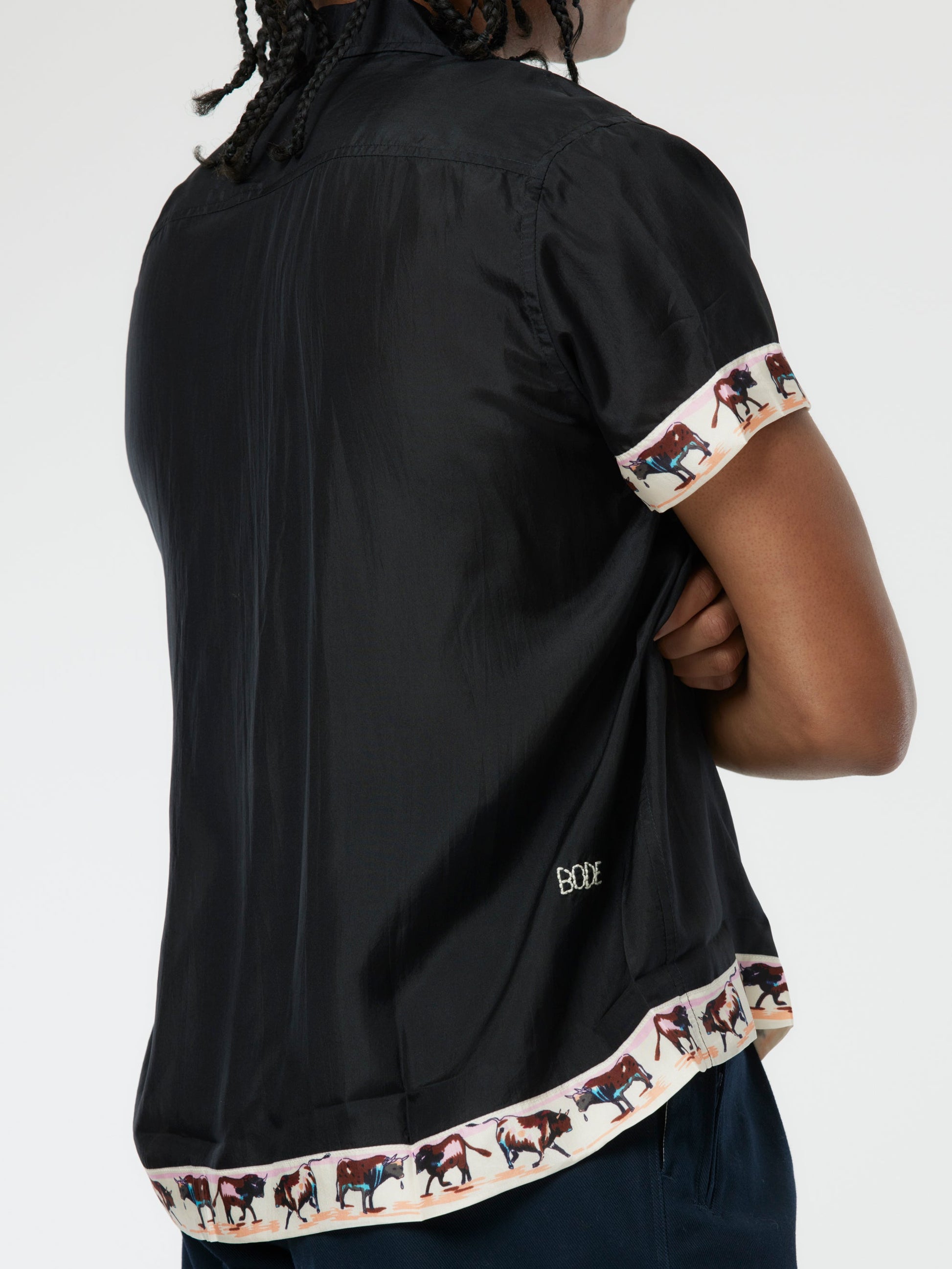 Taureau printed silk boxers in black - Bode