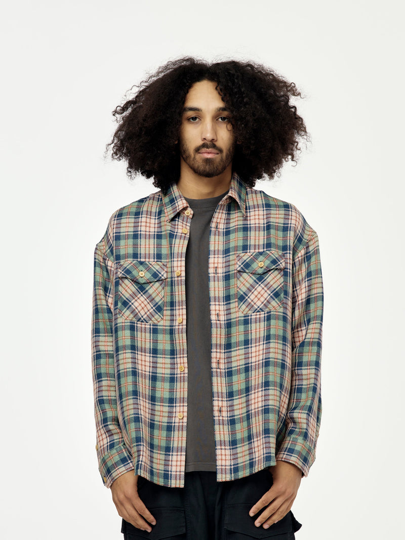 LUMBER CHECK L/S (Navy)