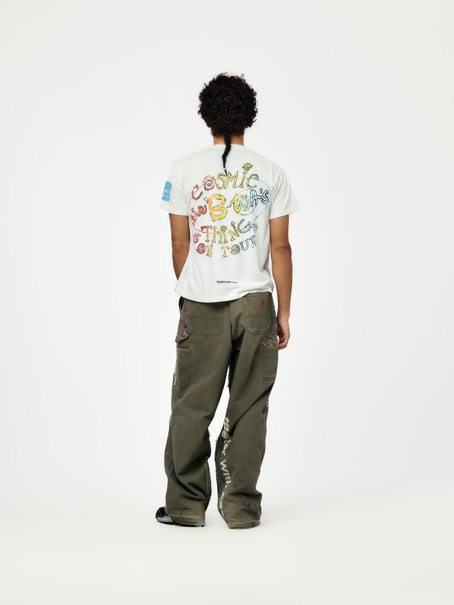 Painter's Hand-Beaded Double-Wide Trouser (Multi)