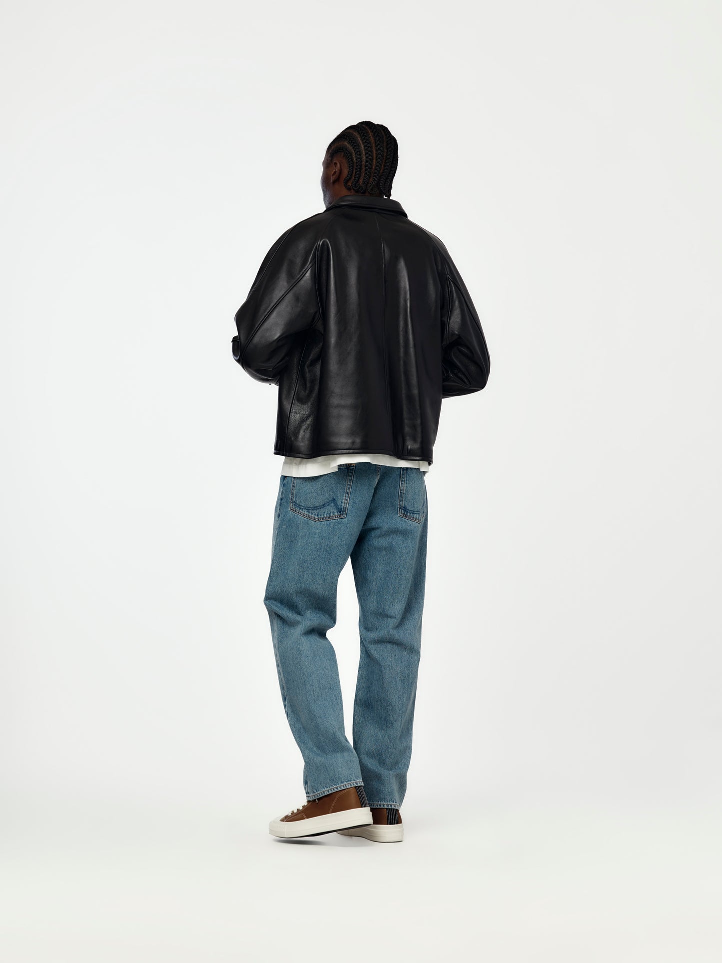 Leather Coach Jacket(Black)