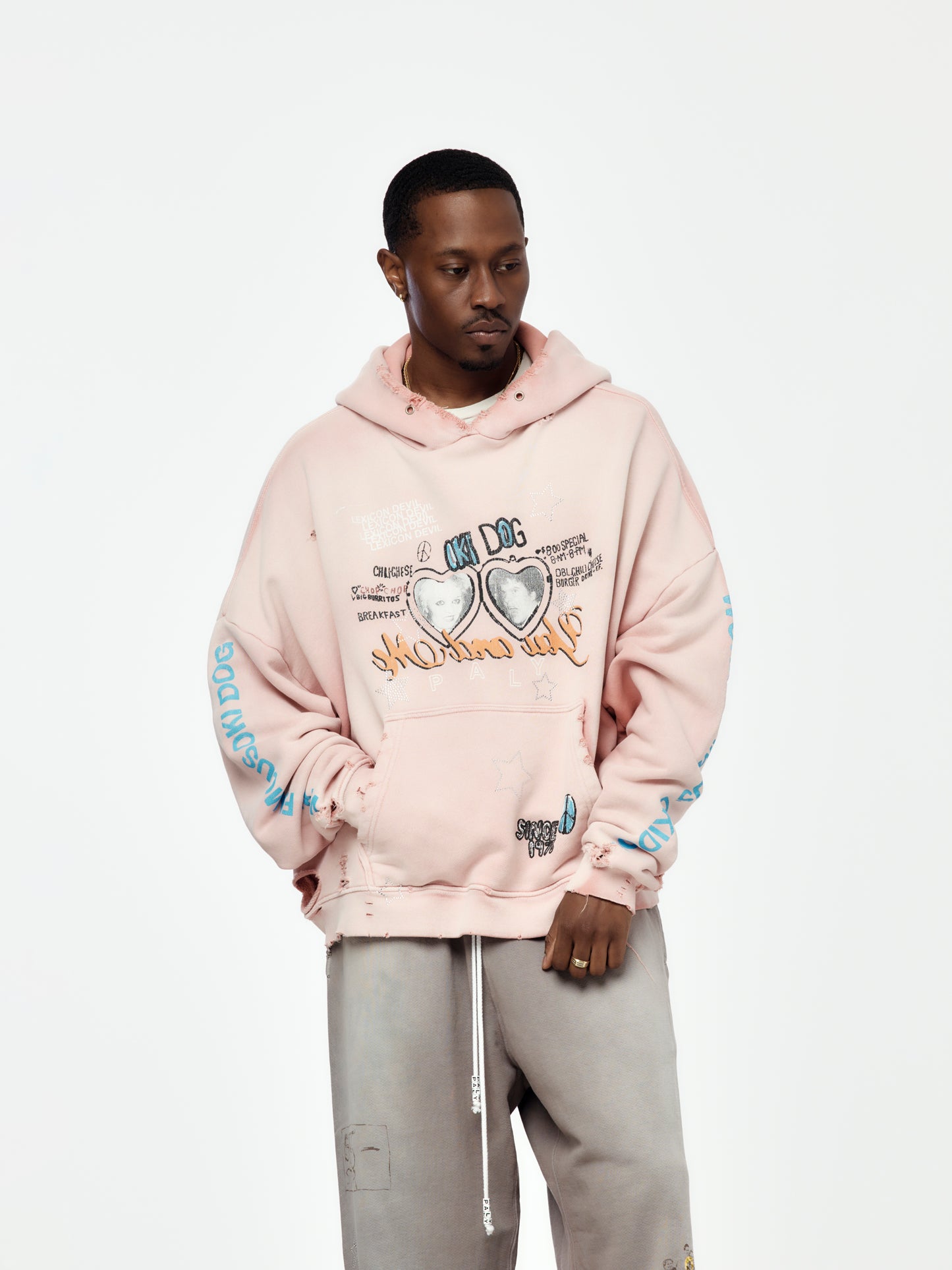 Oki Dog Hooded Sweatshirt (Pink)