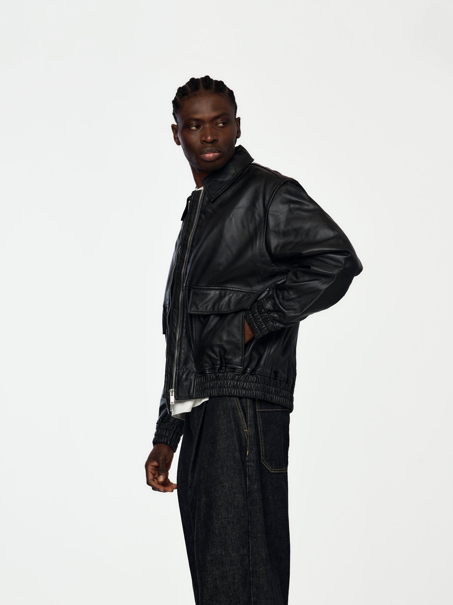 Piston Leather Bomber (Black)