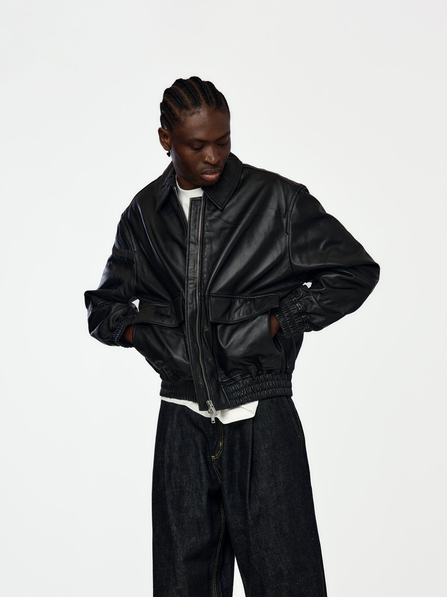 Piston Leather Bomber (Black)