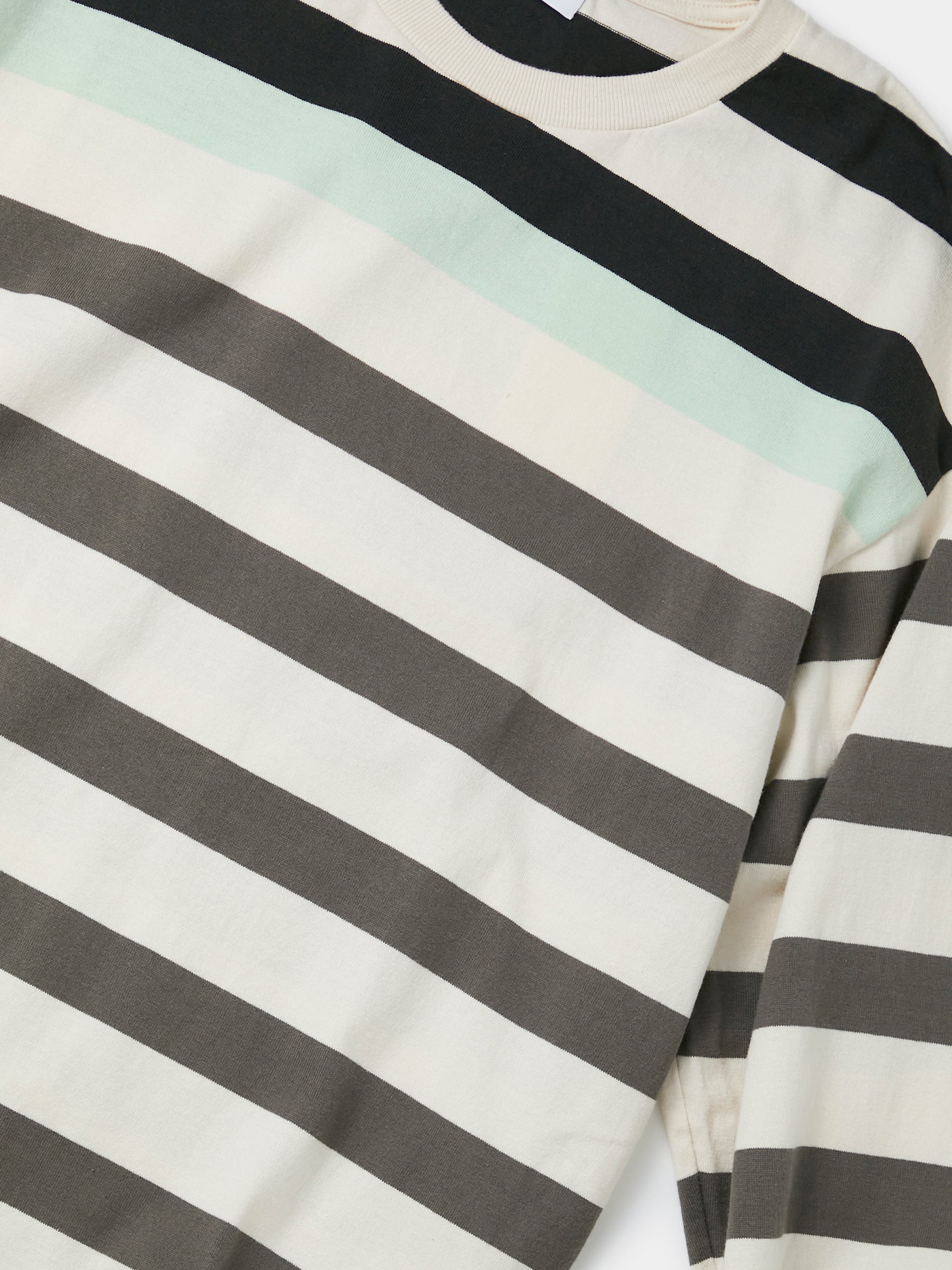 Multi Striped L/S Tee (Ivory/Green)