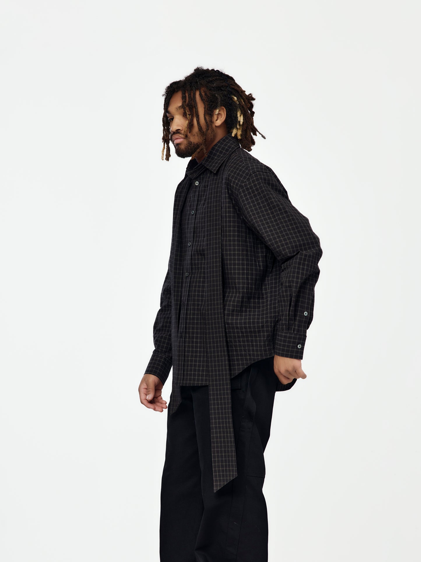 Banker Shirt (Black Plaid)