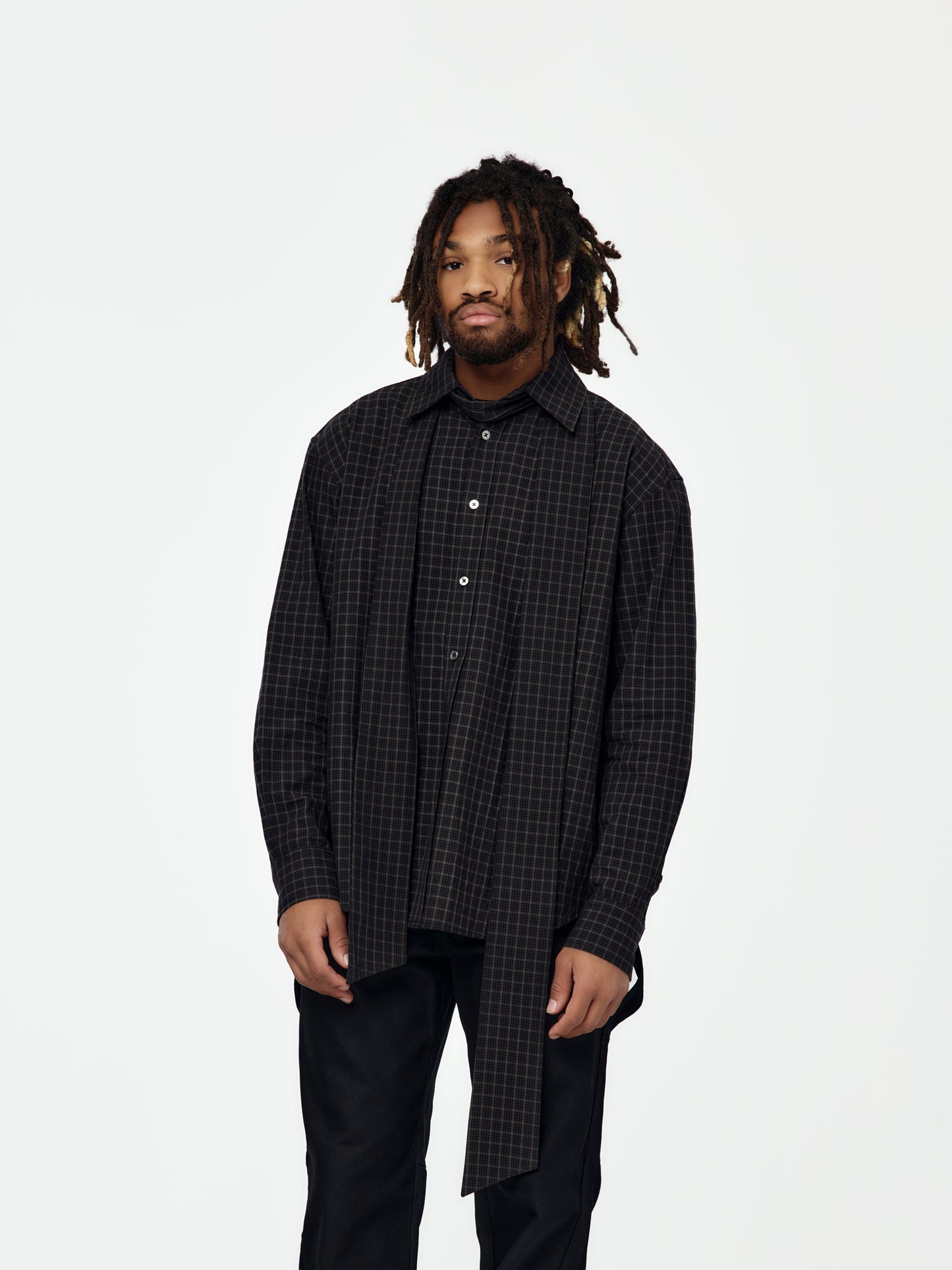 Banker Shirt (Black Plaid)