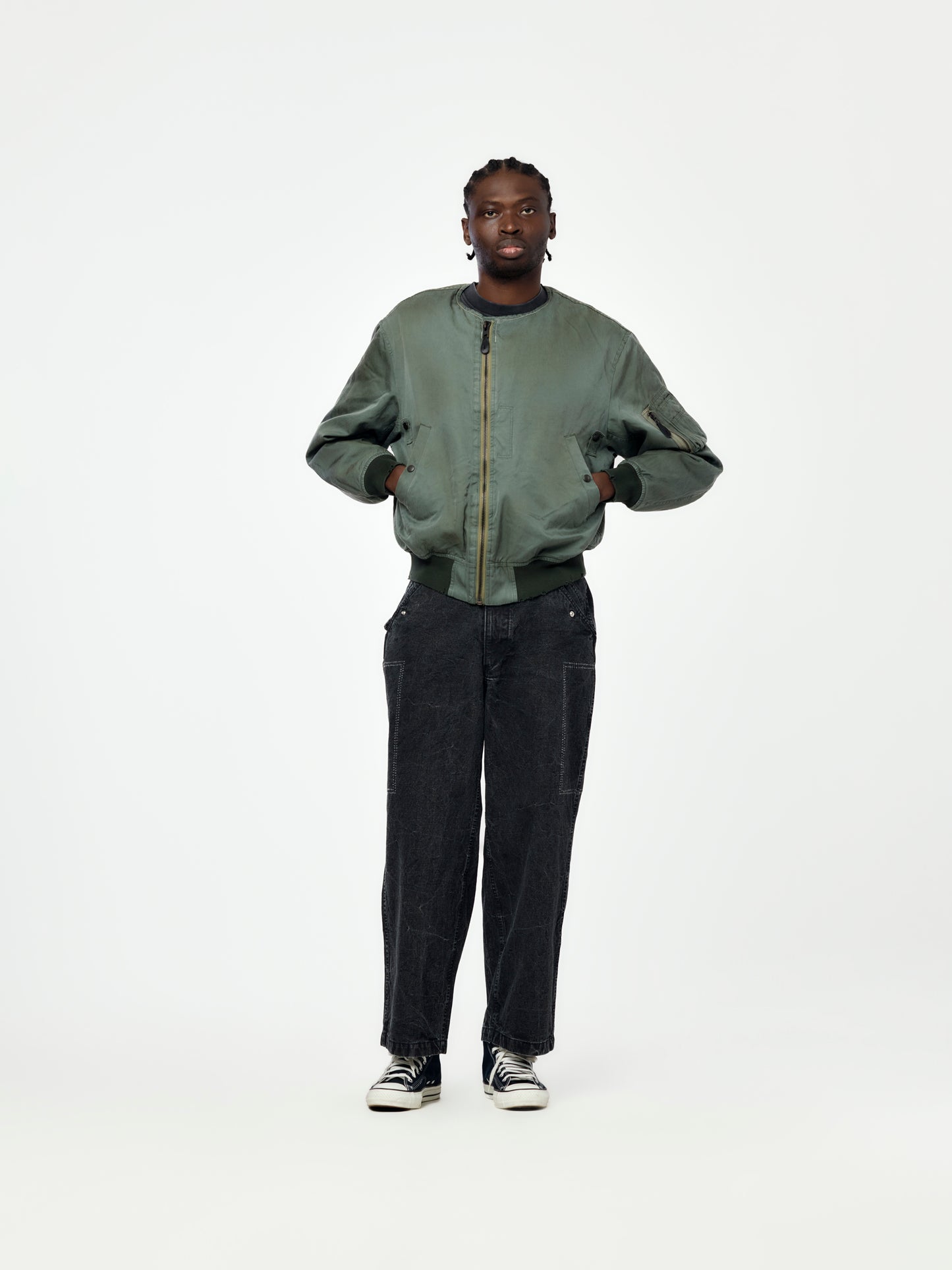 Vintage Silk Flight Custom Jacket (Sage)