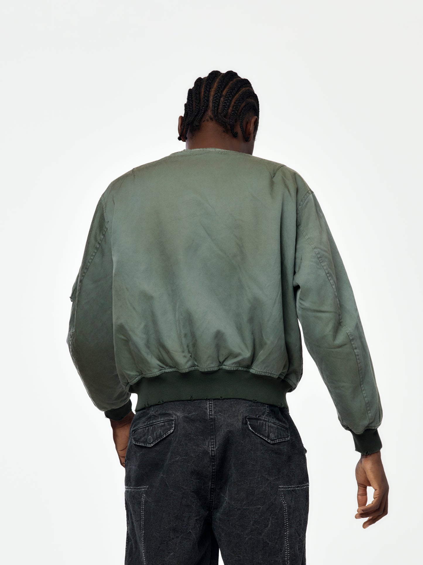 Vintage Silk Flight Custom Jacket (Sage)