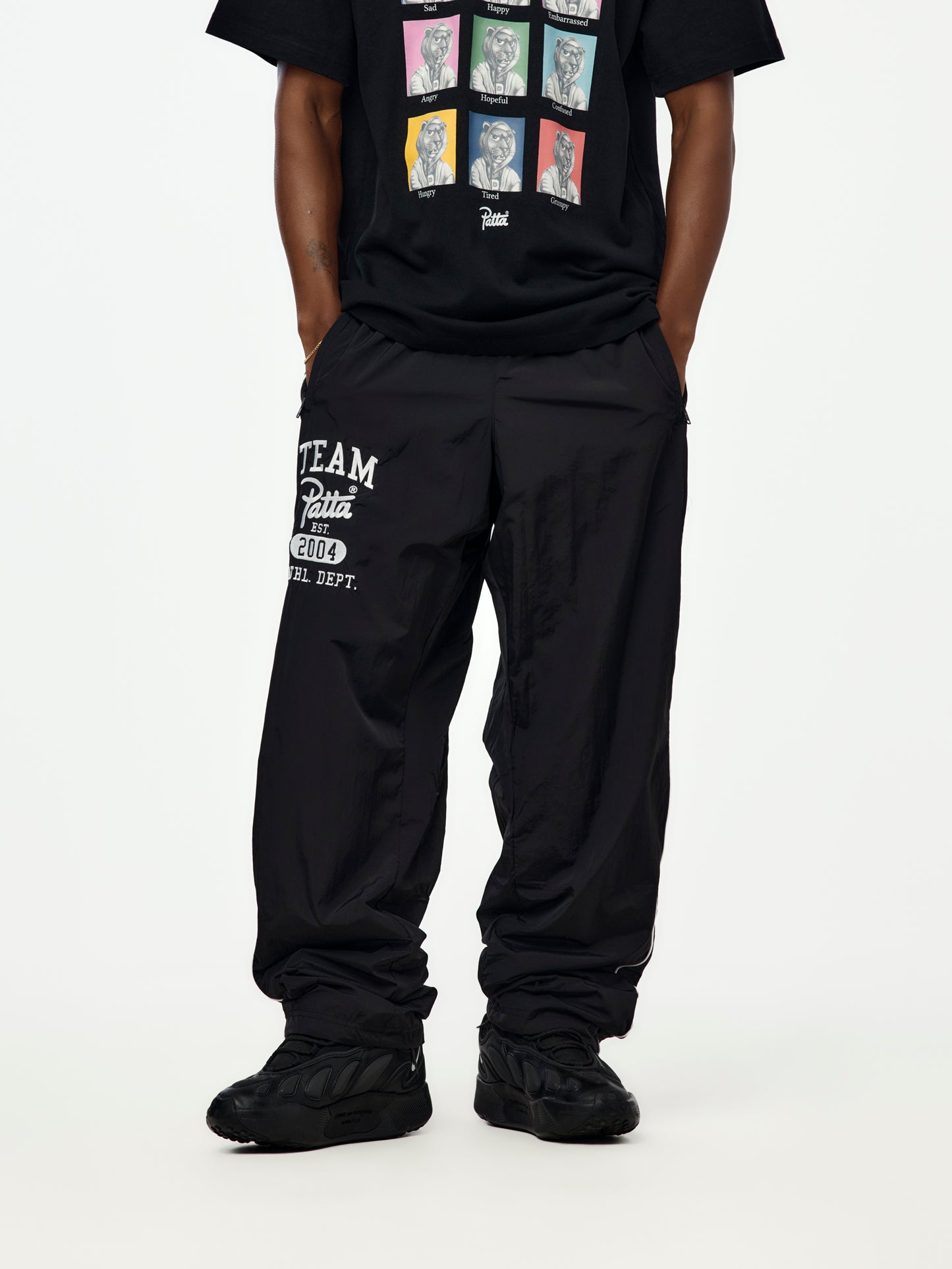 Patta Athletic Nylon Track Pants (Black)