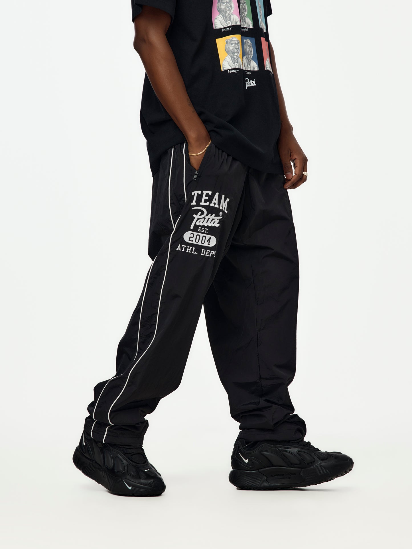 Patta Athletic Nylon Track Pants (Black)