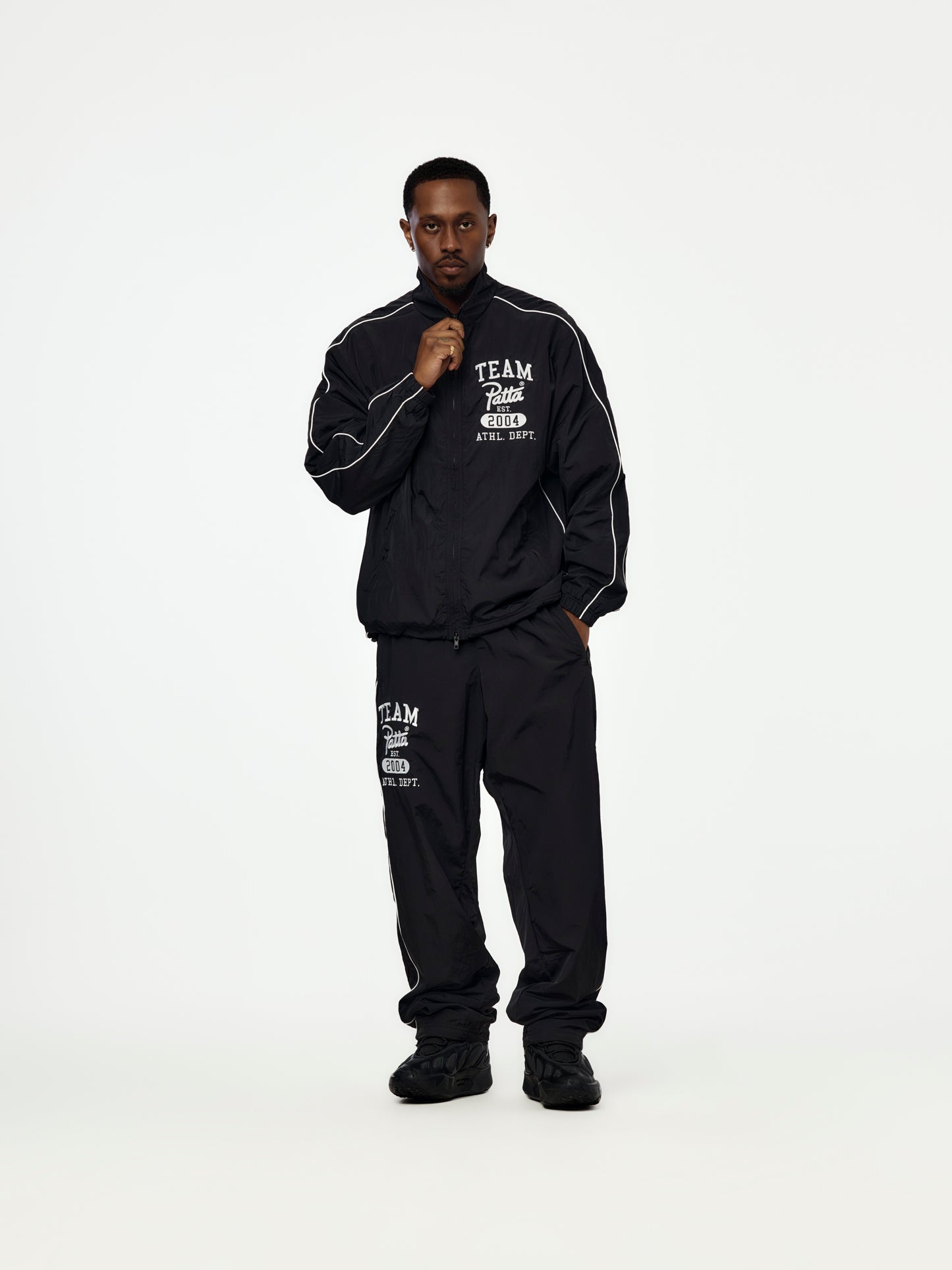 Patta Athletic Nylon Track Jacket (Black)