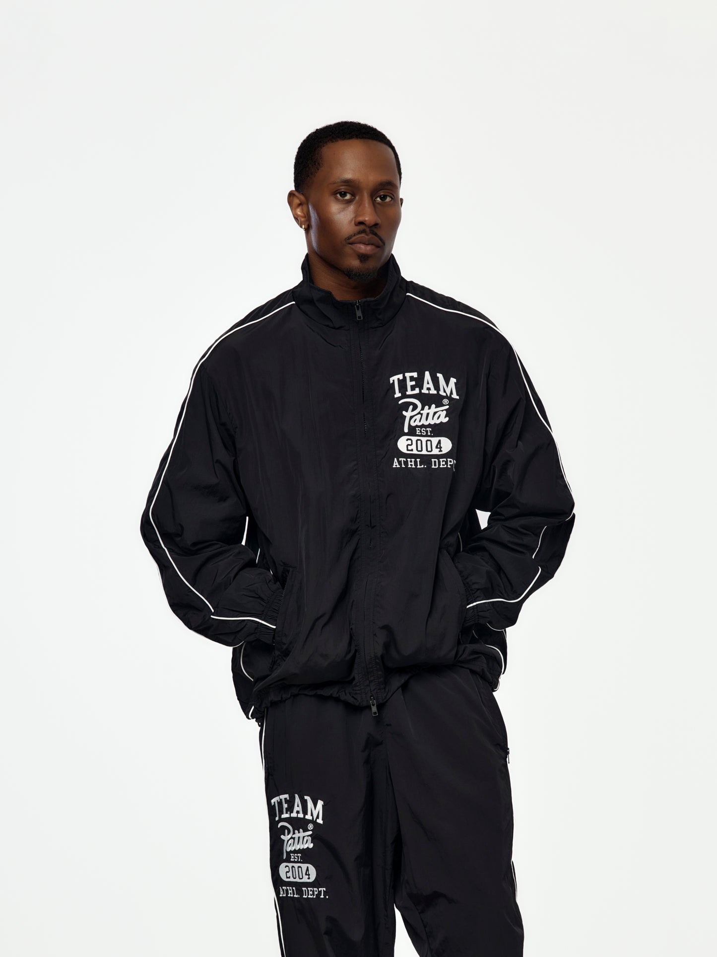 Patta Athletic Nylon Track Jacket (Black)