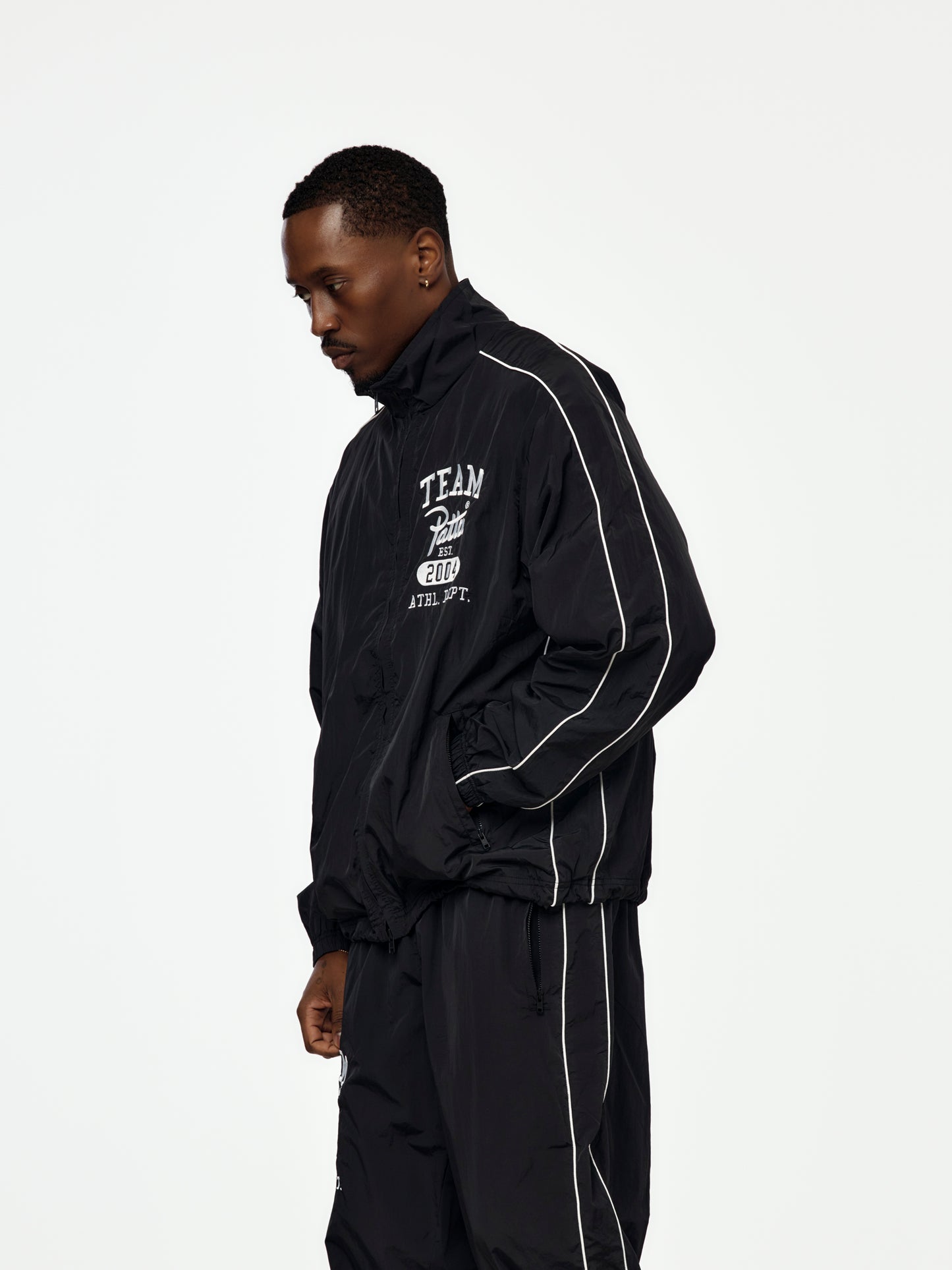 Patta Athletic Nylon Track Jacket (Black)