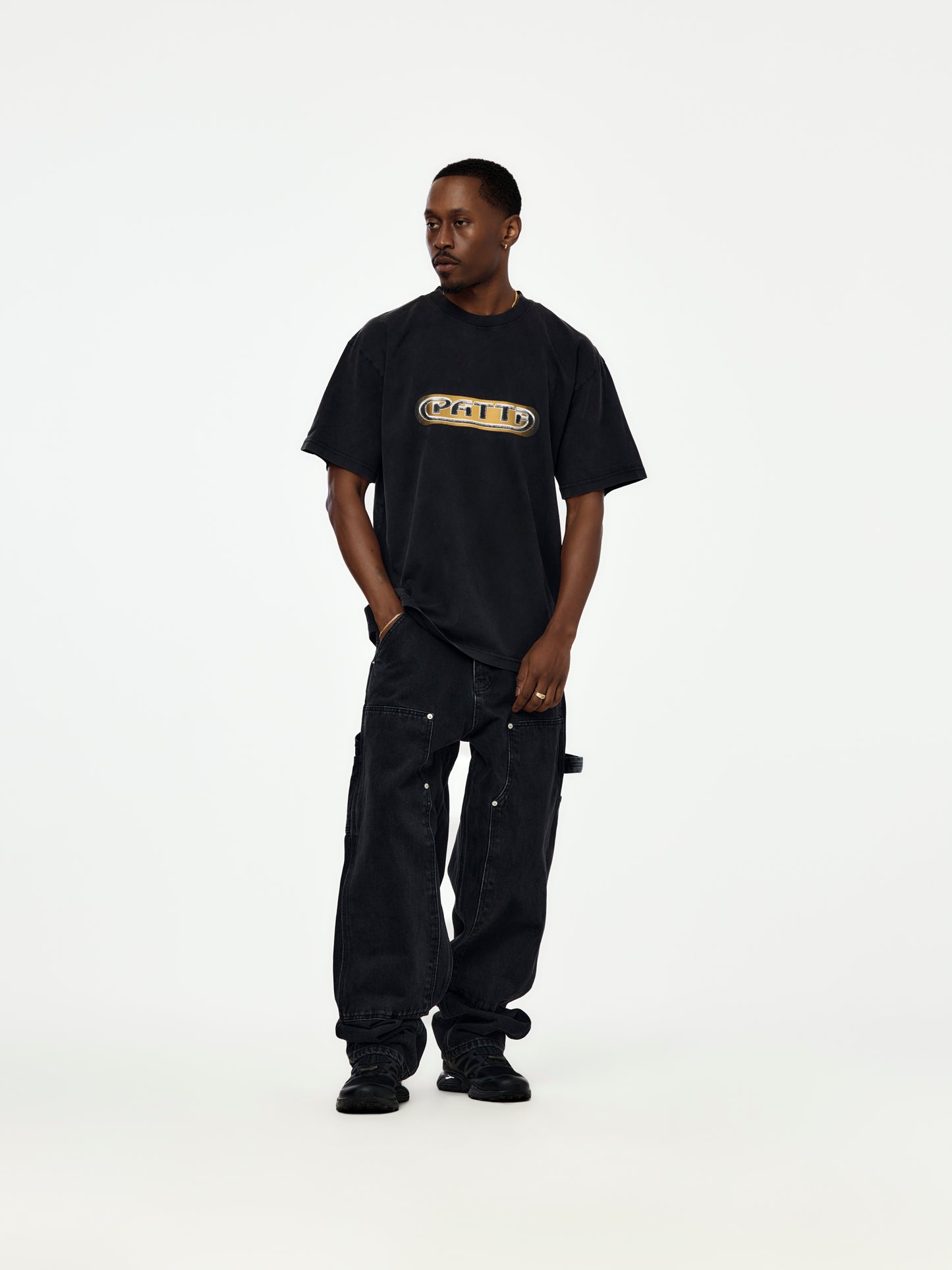 Patta Double Knee Denim Pants (Black Denim)