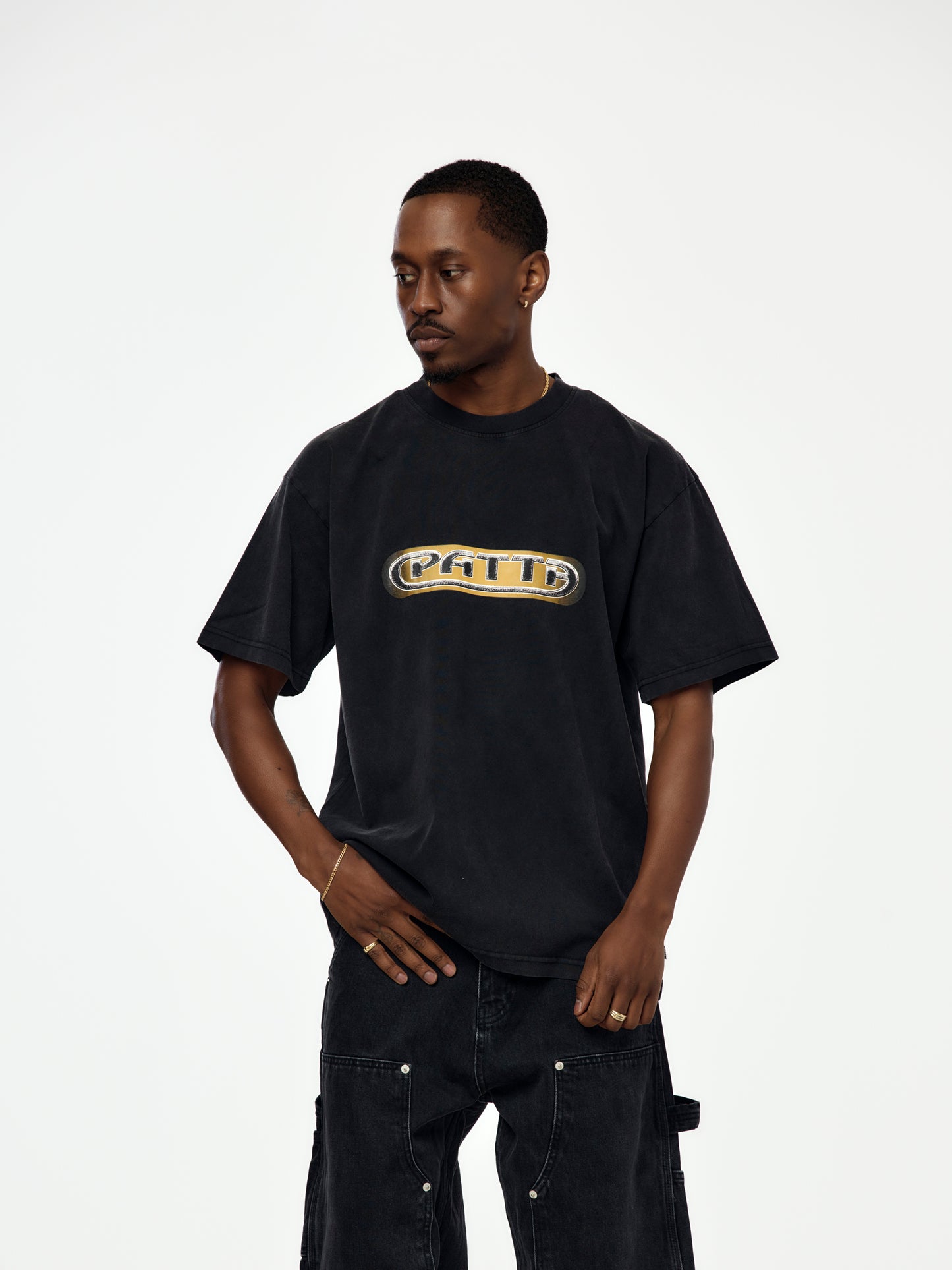 Patta Gilded Acid Washed T-Shirt (Black)