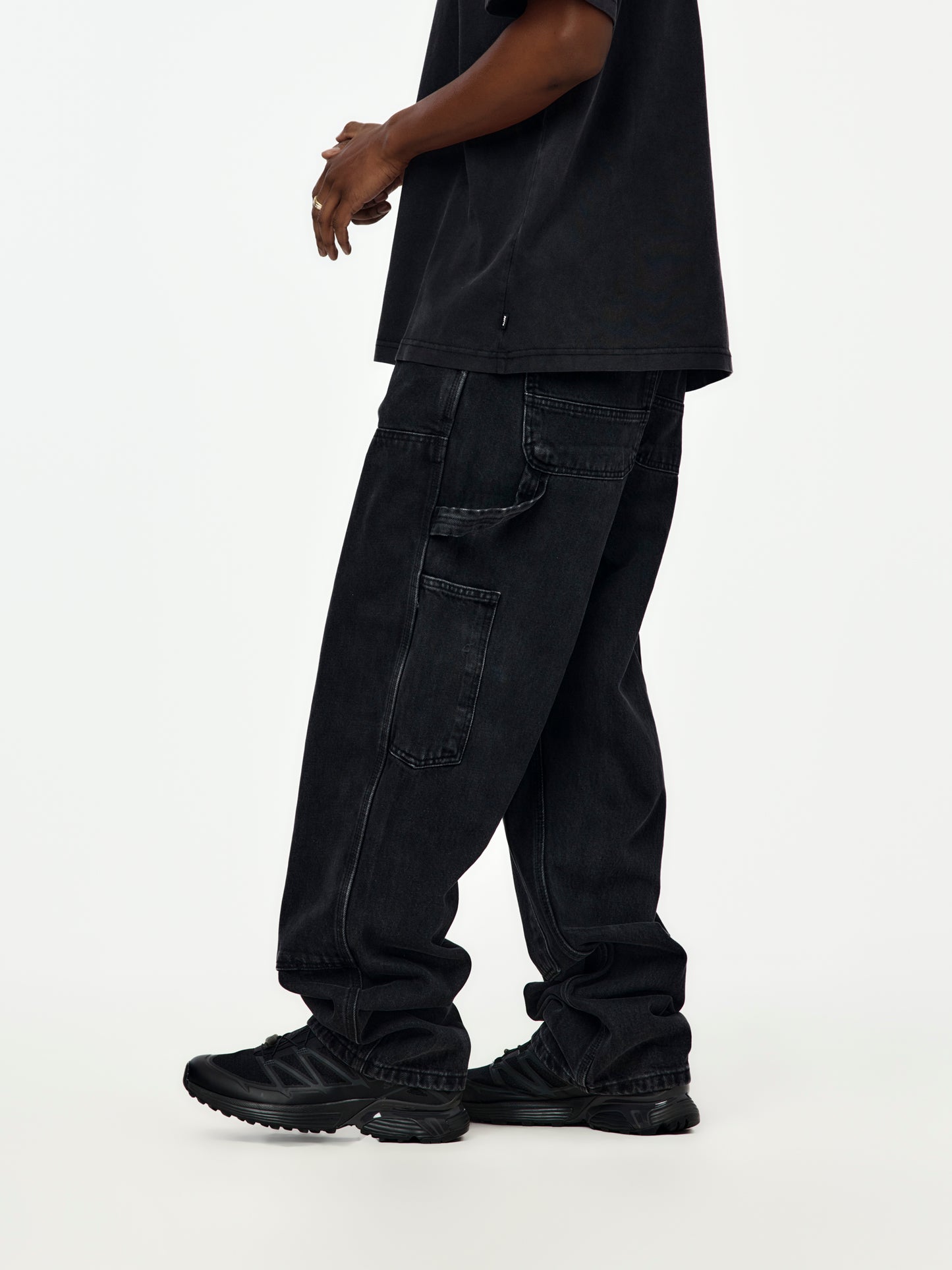 Patta Double Knee Denim Pants (Black Denim)